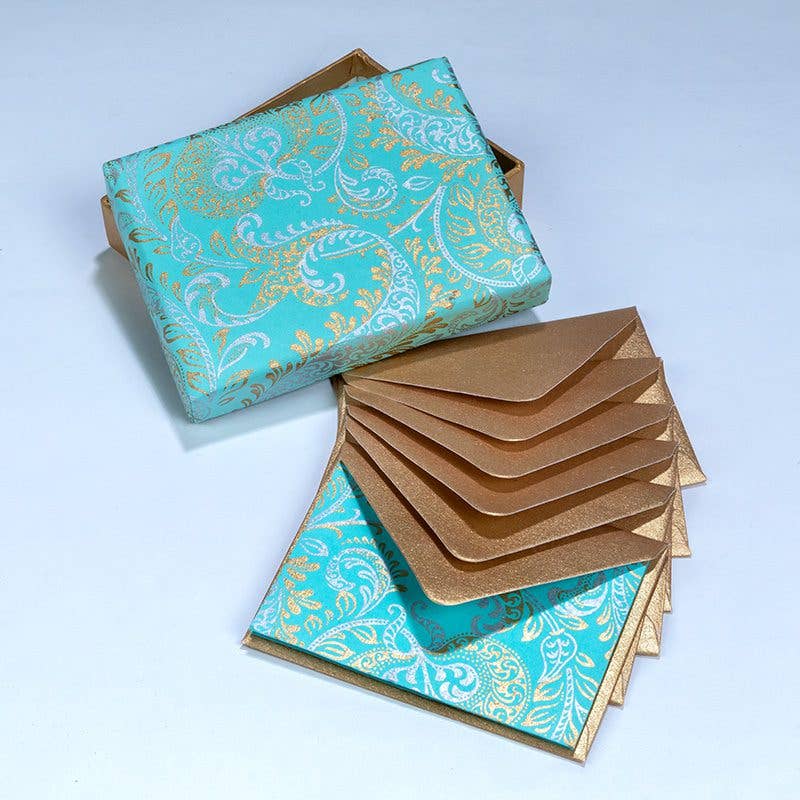 Teal Splendour Note Card with Decorative Keepsake Box