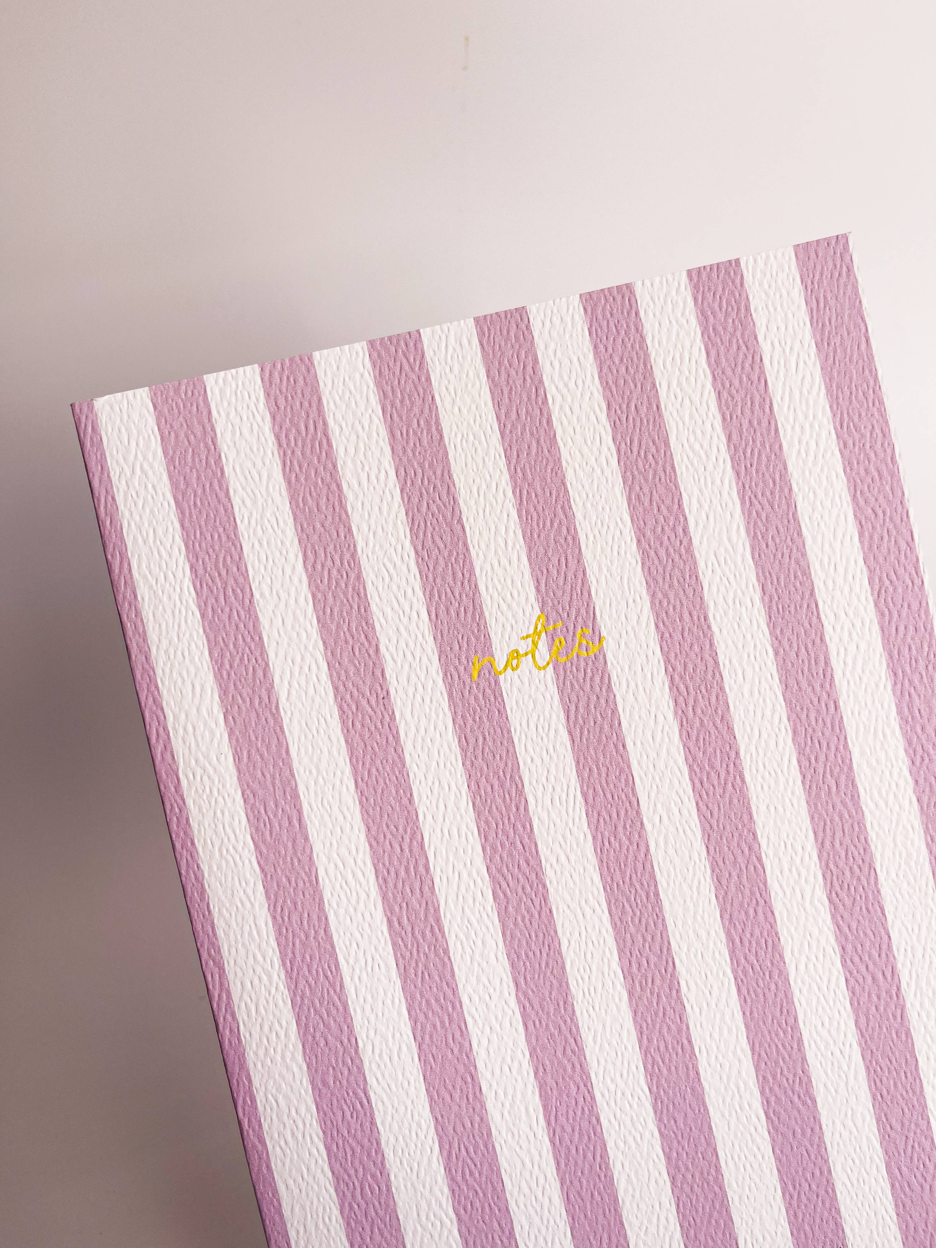 Striped Notebook with Contrast Color: Green / A6