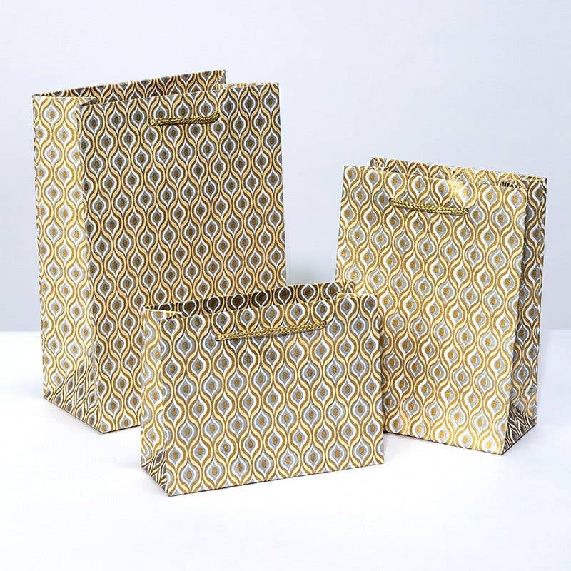 Cream Lotus Eyes Gift Bags - come in different sizes: Large: 7" x 10"