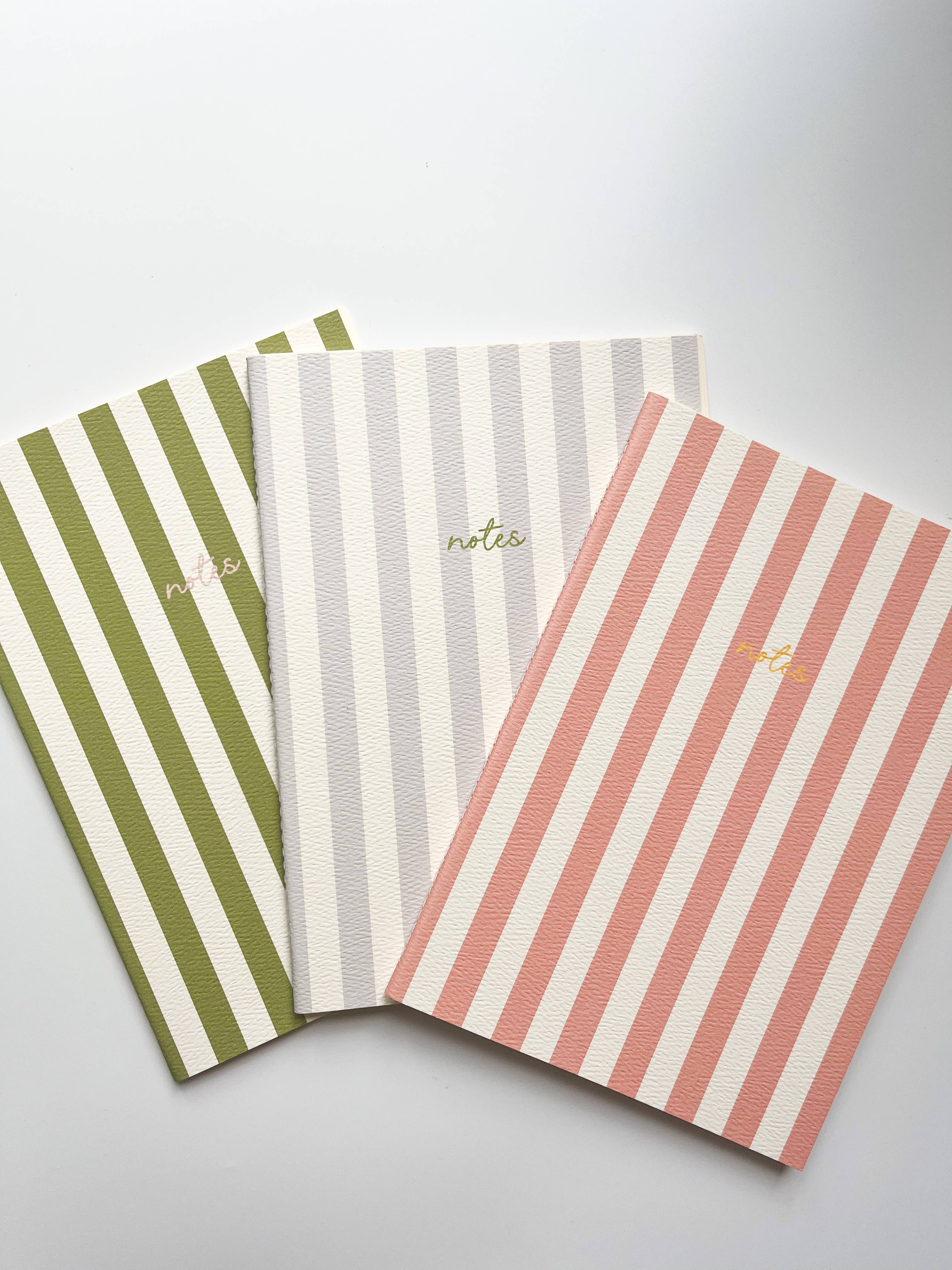 Striped Notebook with Contrast Color: Green / A6
