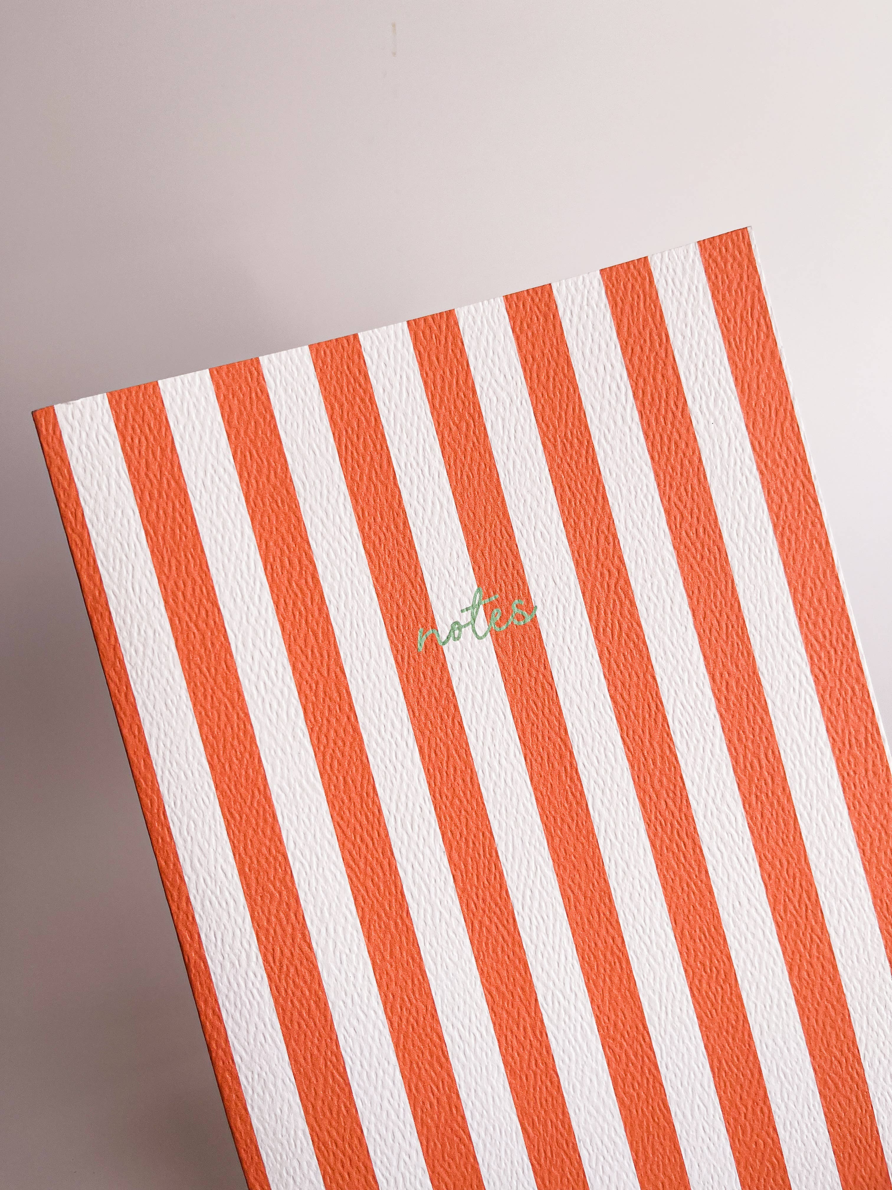 Striped Notebook with Contrast Color: Green / A6