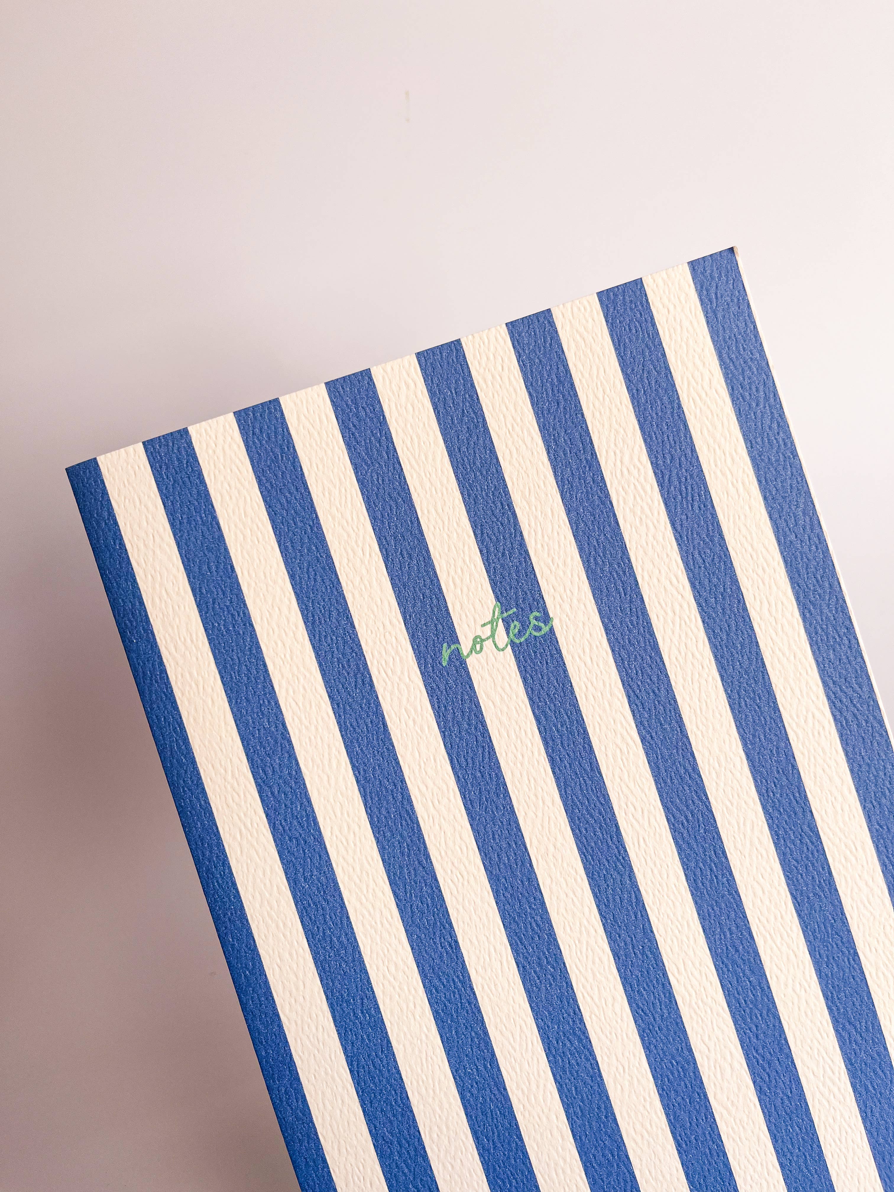 Striped Notebook with Contrast Color: Green / A6