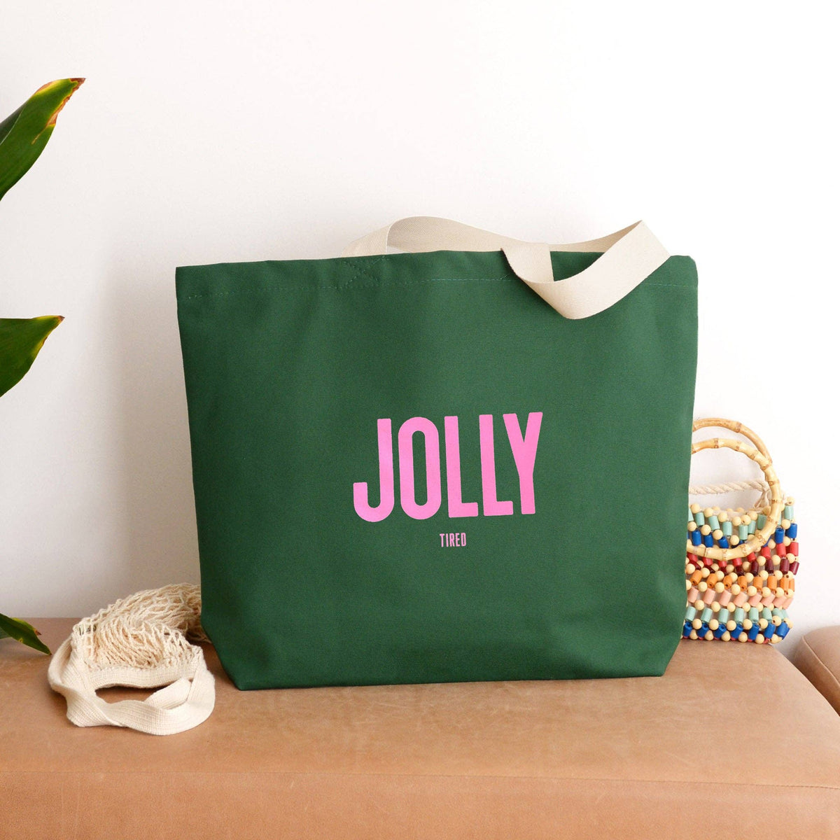 Jolly (Tired) - Forest Green Tote Bag