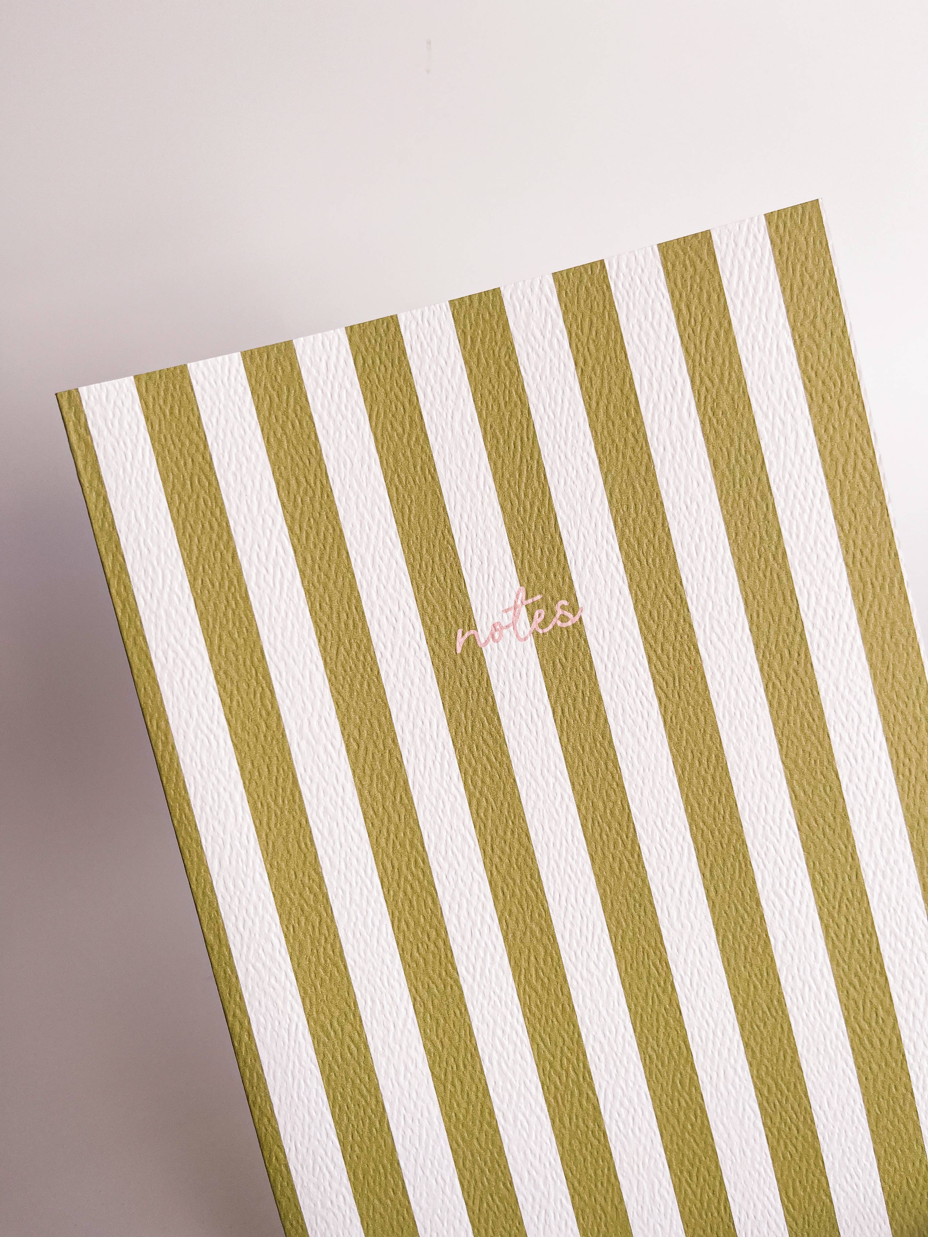 Striped Notebook with Contrast Color: Green / A6