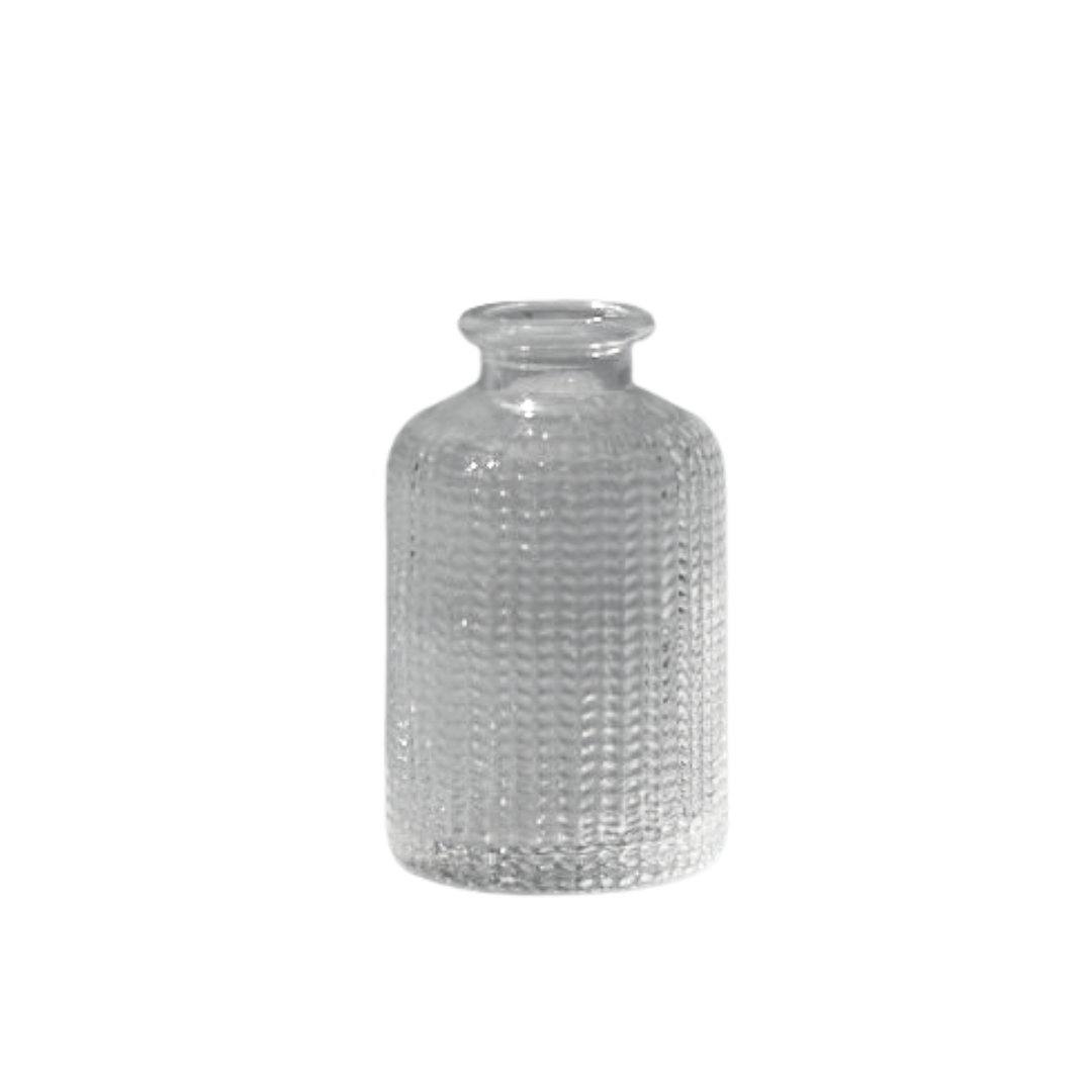 Clear Dimpled Glass Bottle