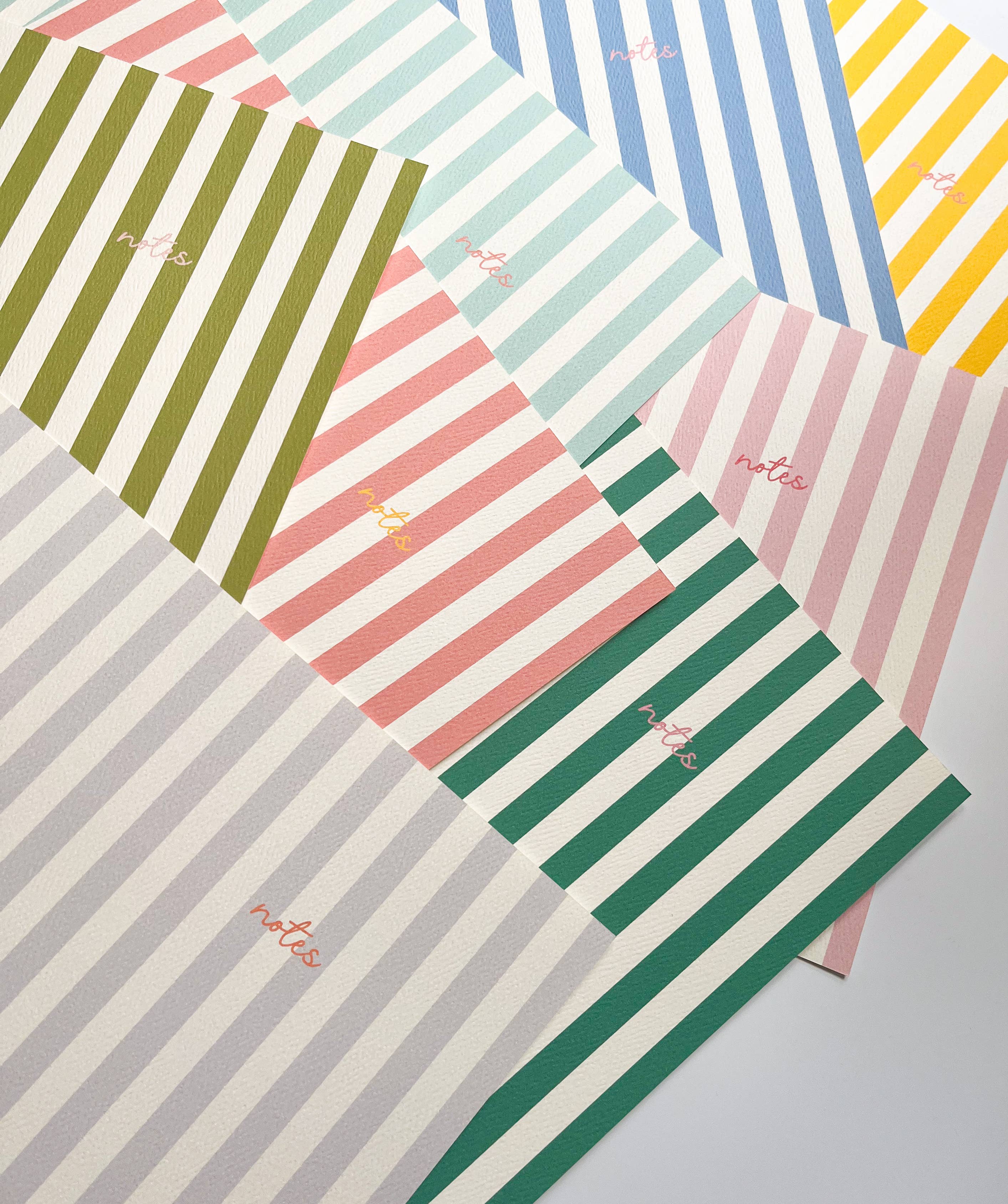 Striped Notebook with Contrast Color: Green / A6