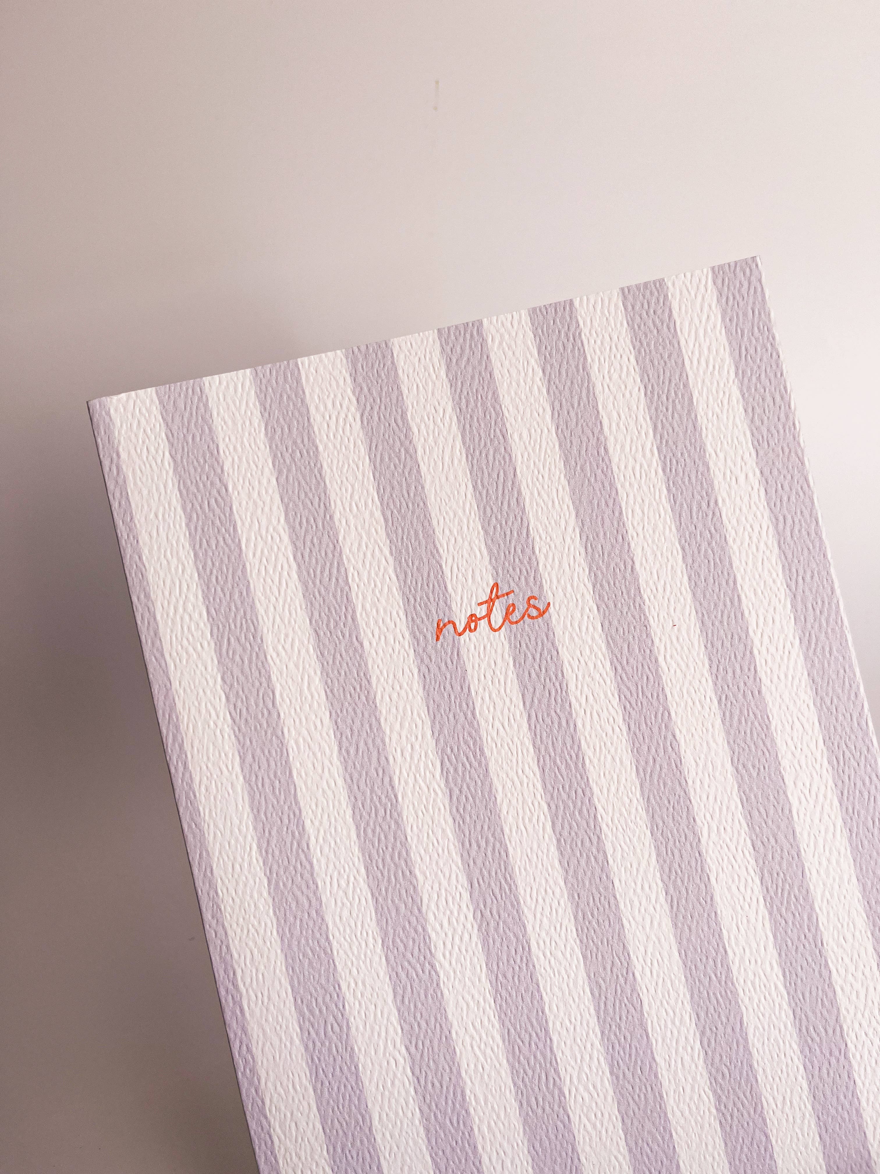 Striped Notebook with Contrast Color: Green / A6