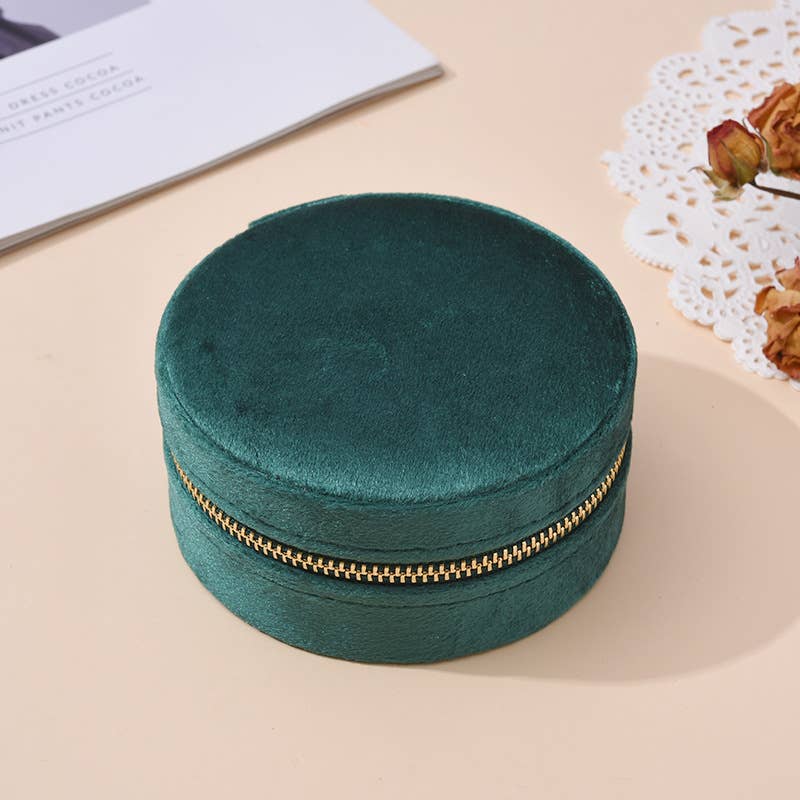 Velvet Jewellery Case in Emerald Green