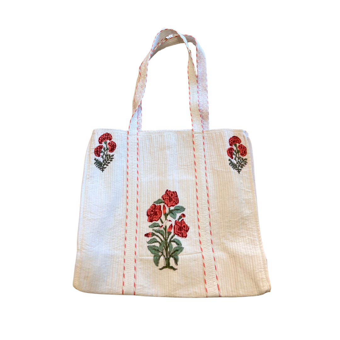 Kelling Home Quilted Cotton Bag – Red Floral