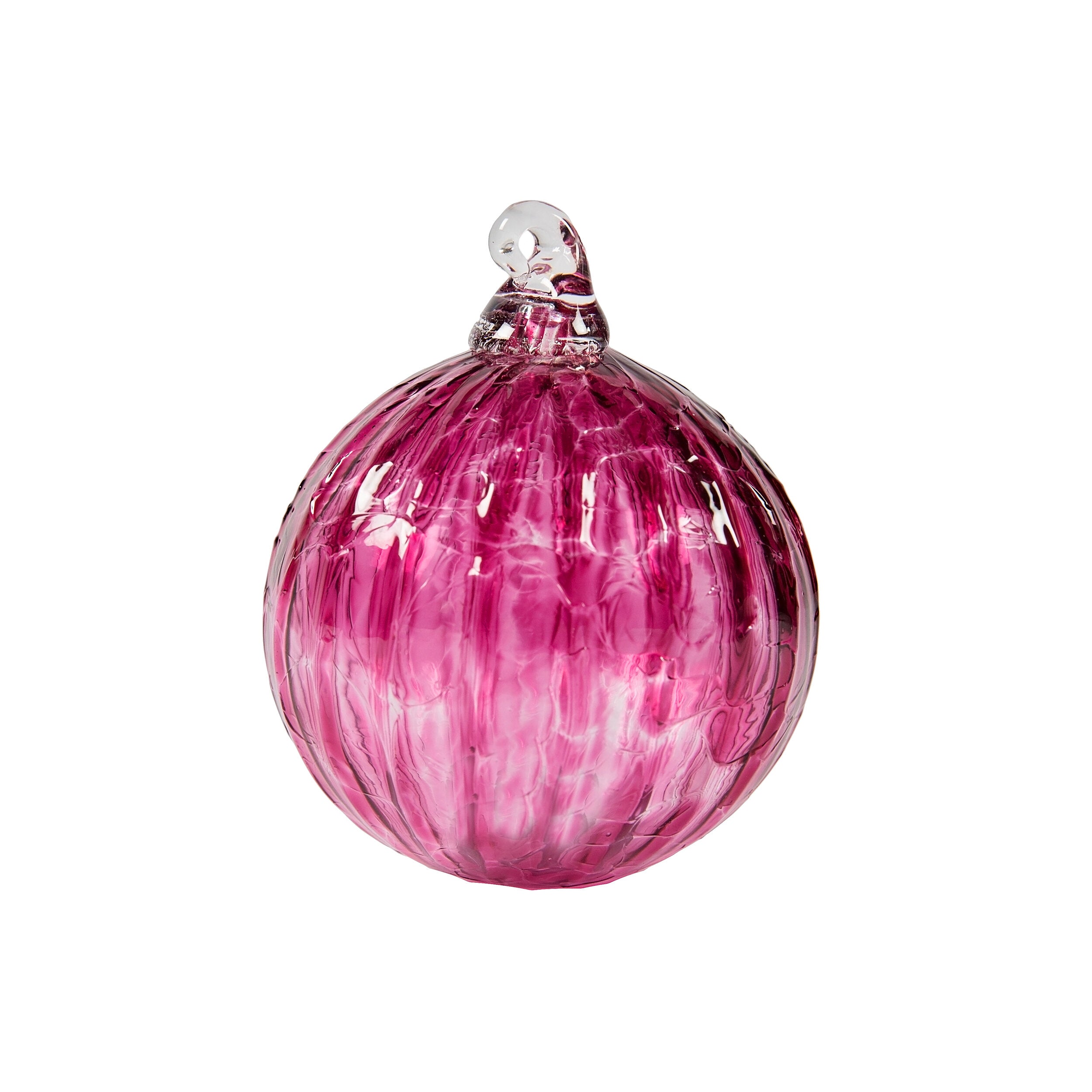 Hand blown glass bauble - Fuchsia