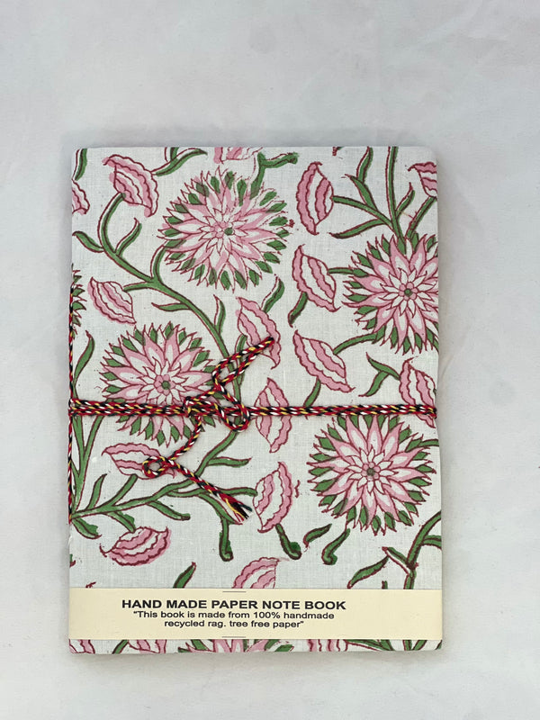 Hand Made Paper Notebook Pink and Green Climber