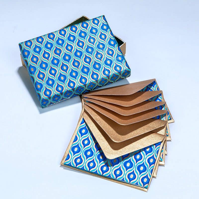 Blue Lotus Eyes Note Card with Decorative Keepsake Box