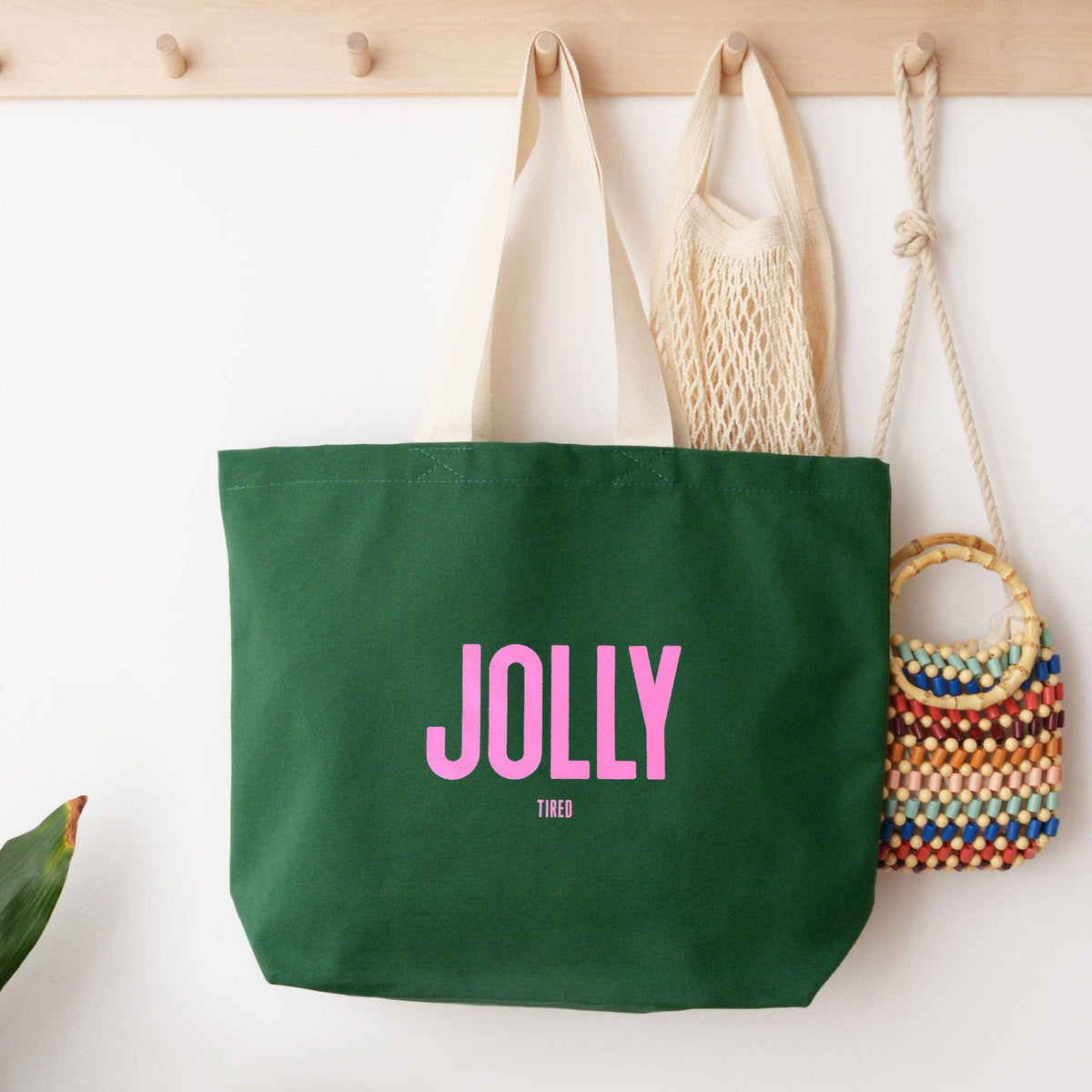 Jolly (Tired) - Forest Green Tote Bag