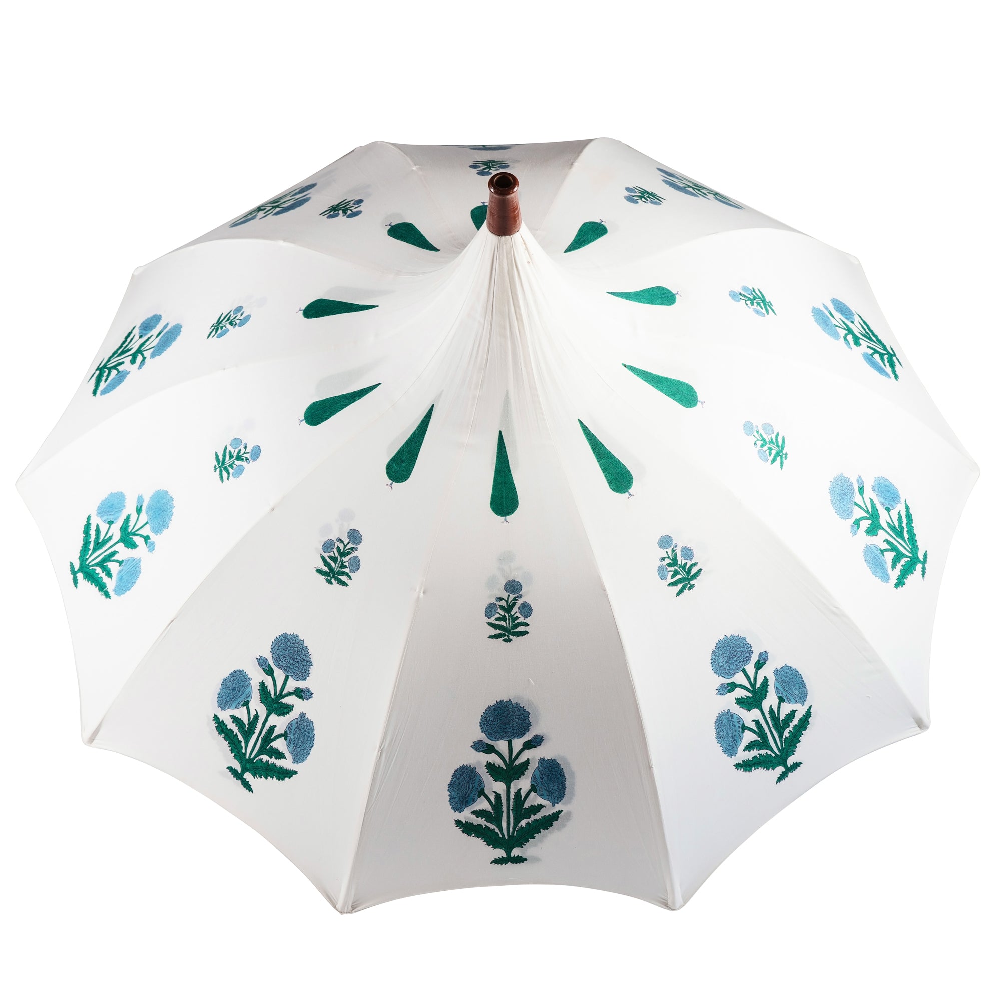 Blue Dahlia Arched Parasol