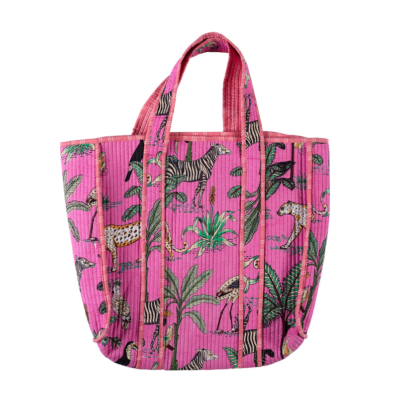 Light Pink Safari - Quilted Cotton Bag