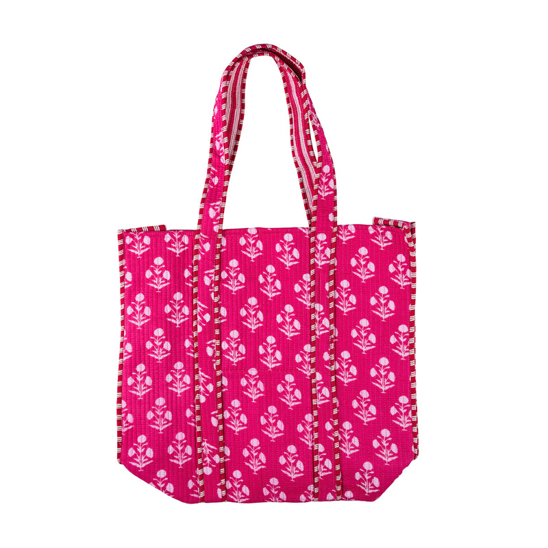 Bright Pink - Quilted Cotton Bag