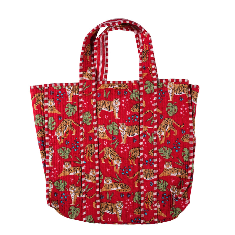 Red Tiger - Quilted Cotton Bag