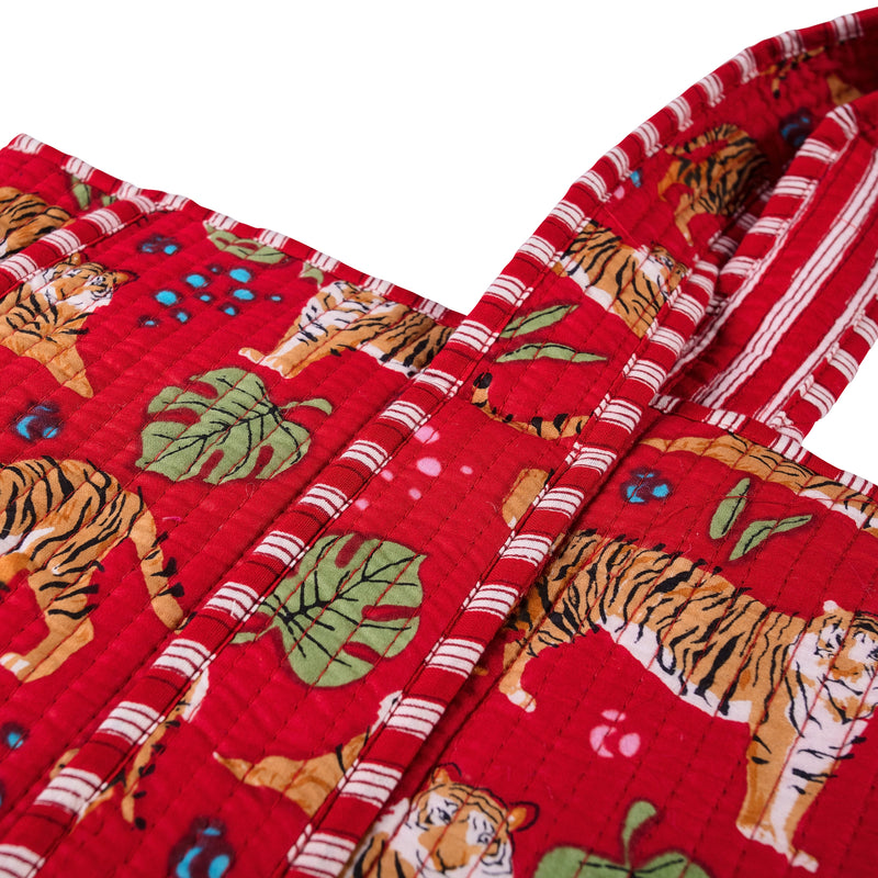 Red Tiger - Quilted Cotton Bag