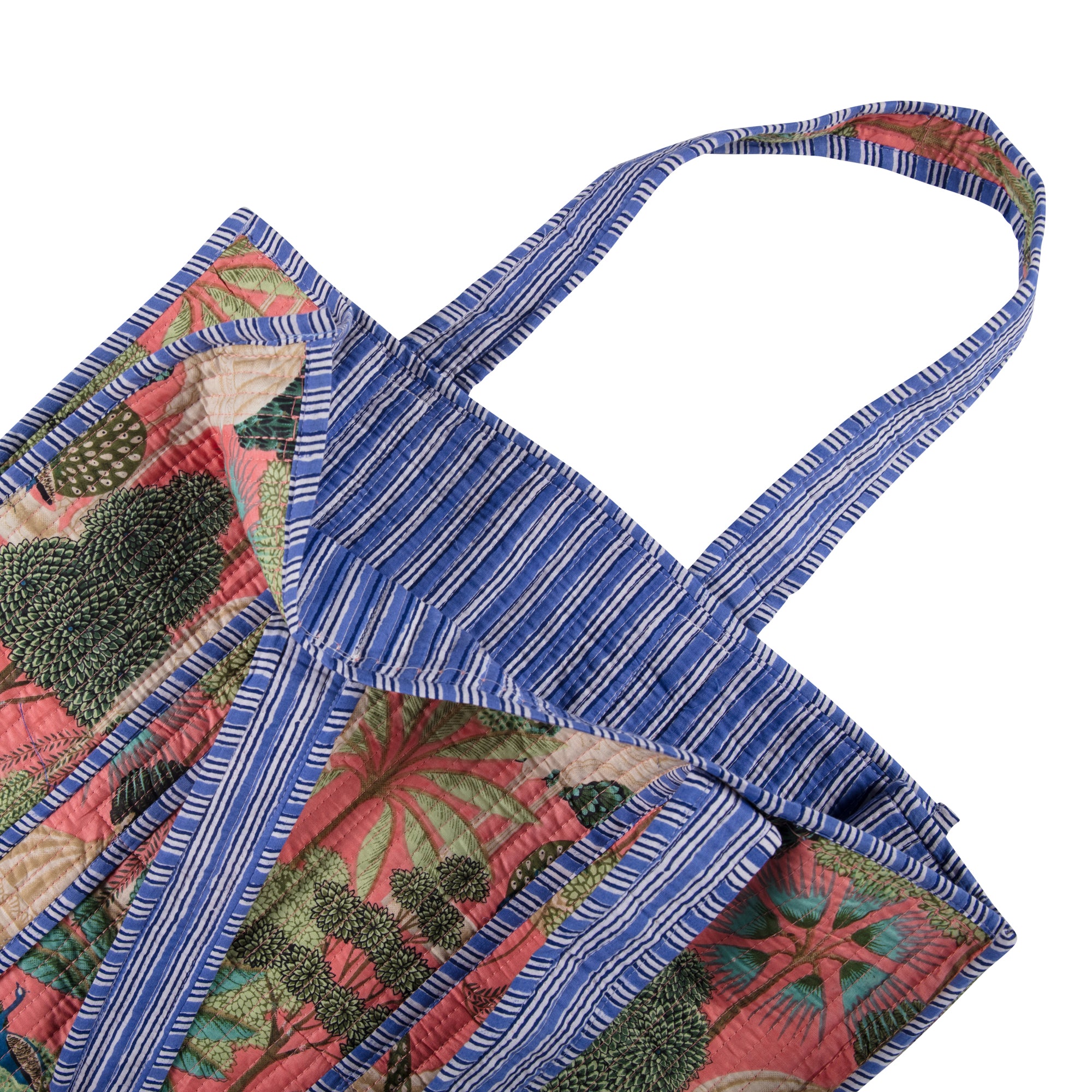 Quilted Bag - Coral Pink Trees