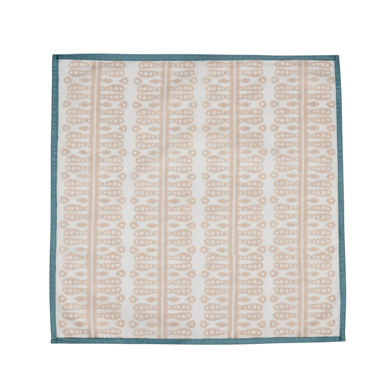 Teal Alotablot Tablecloth with Putty Border