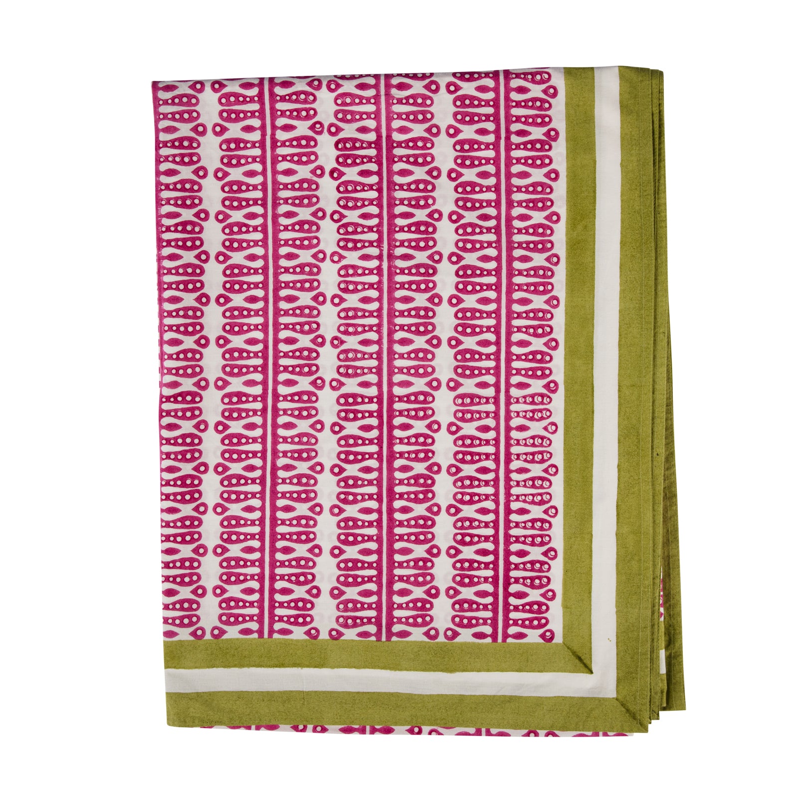 Pink Hearts & Minds Tablecloth with Peridot Border