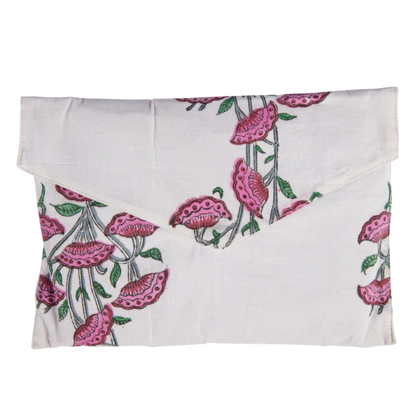 Cotton Pyjamas - Kelling Home Pink and Red Long Stem Flower