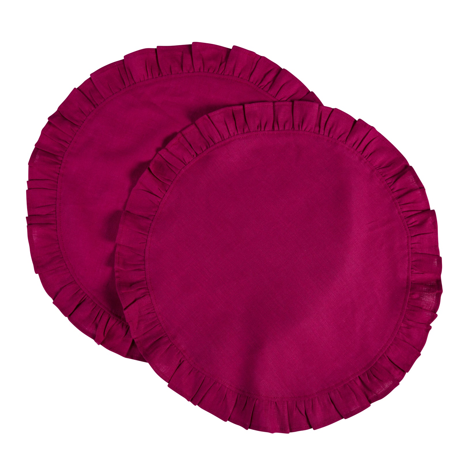 Ruffle Table Mat - Set of 2  - Fuchsia