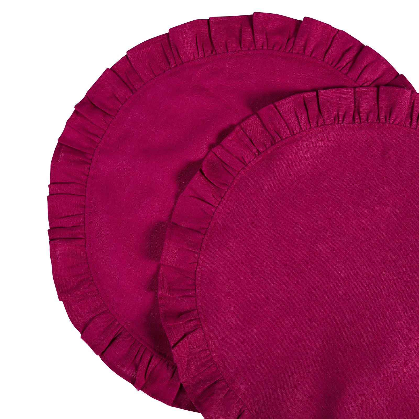 Ruffle Table Mat - Set of 2  - Fuchsia