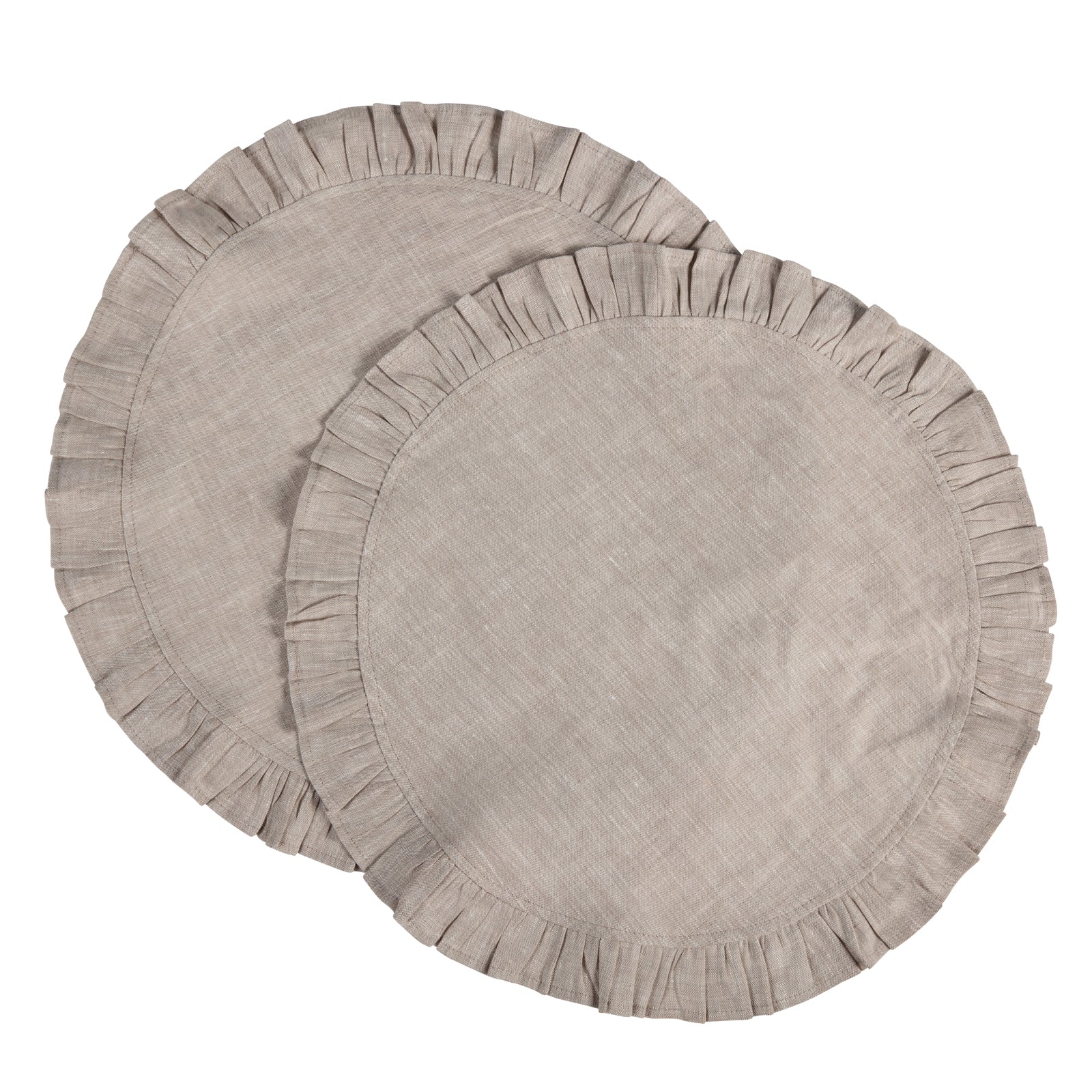 Ruffle Table Mat - Set of 2  - Flax Linen