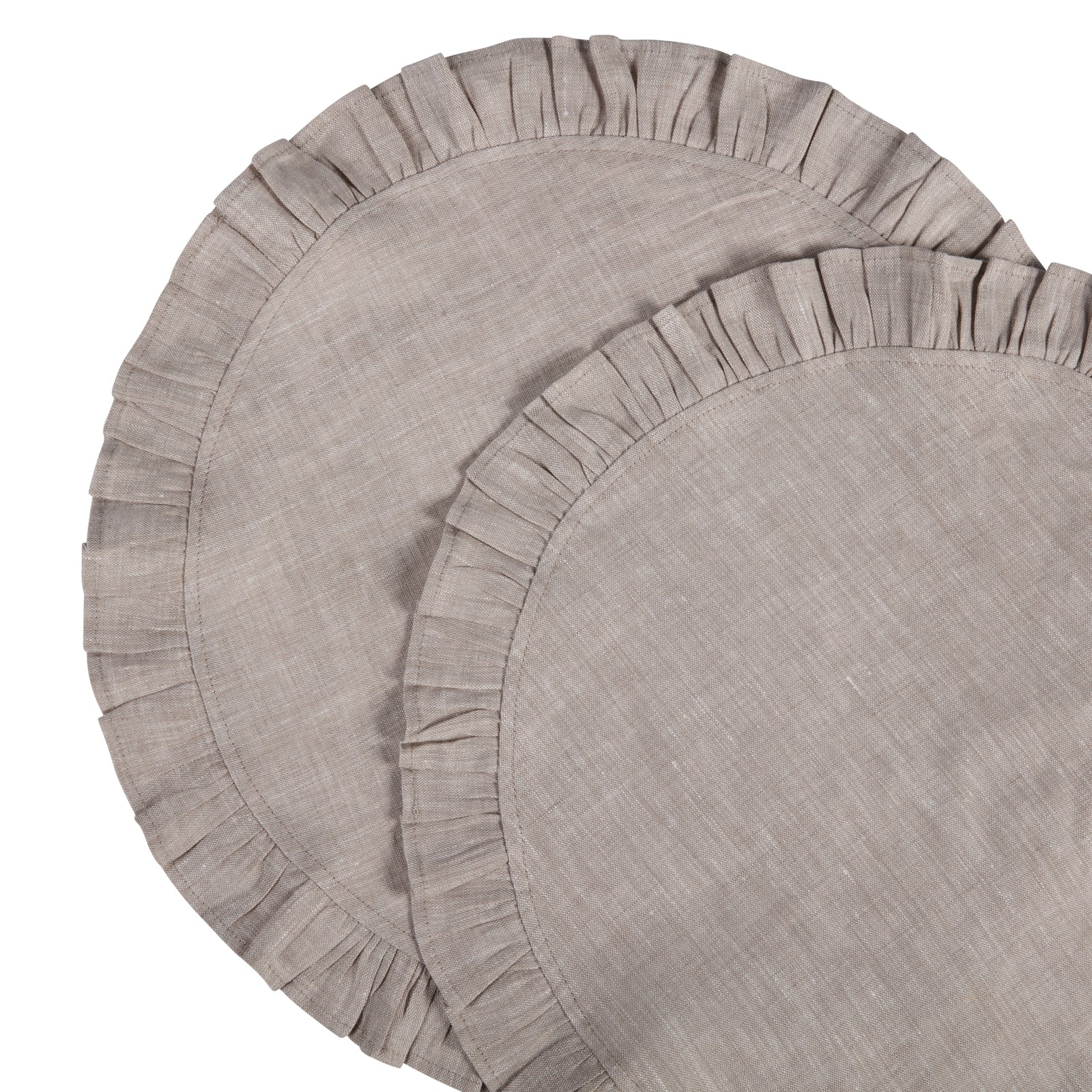 Ruffle Table Mat - Set of 2  - Flax Linen