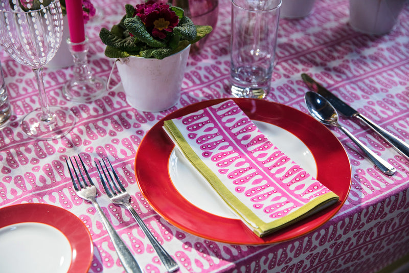 Pink and Peridot Tablecloth