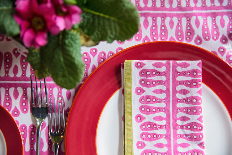 Pink and Peridot Tablecloth