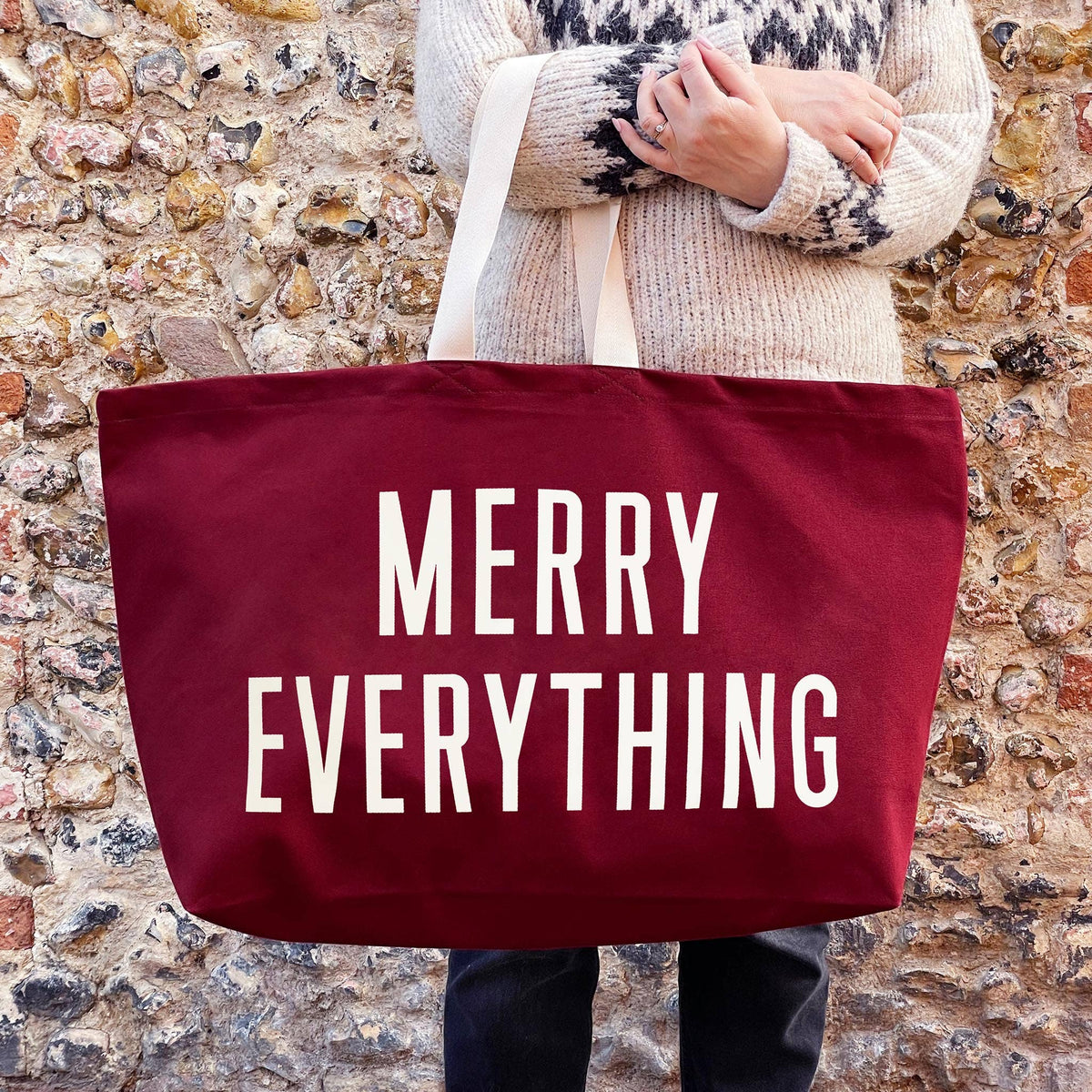Merry Everything - Burgundy REALLY Big Bag