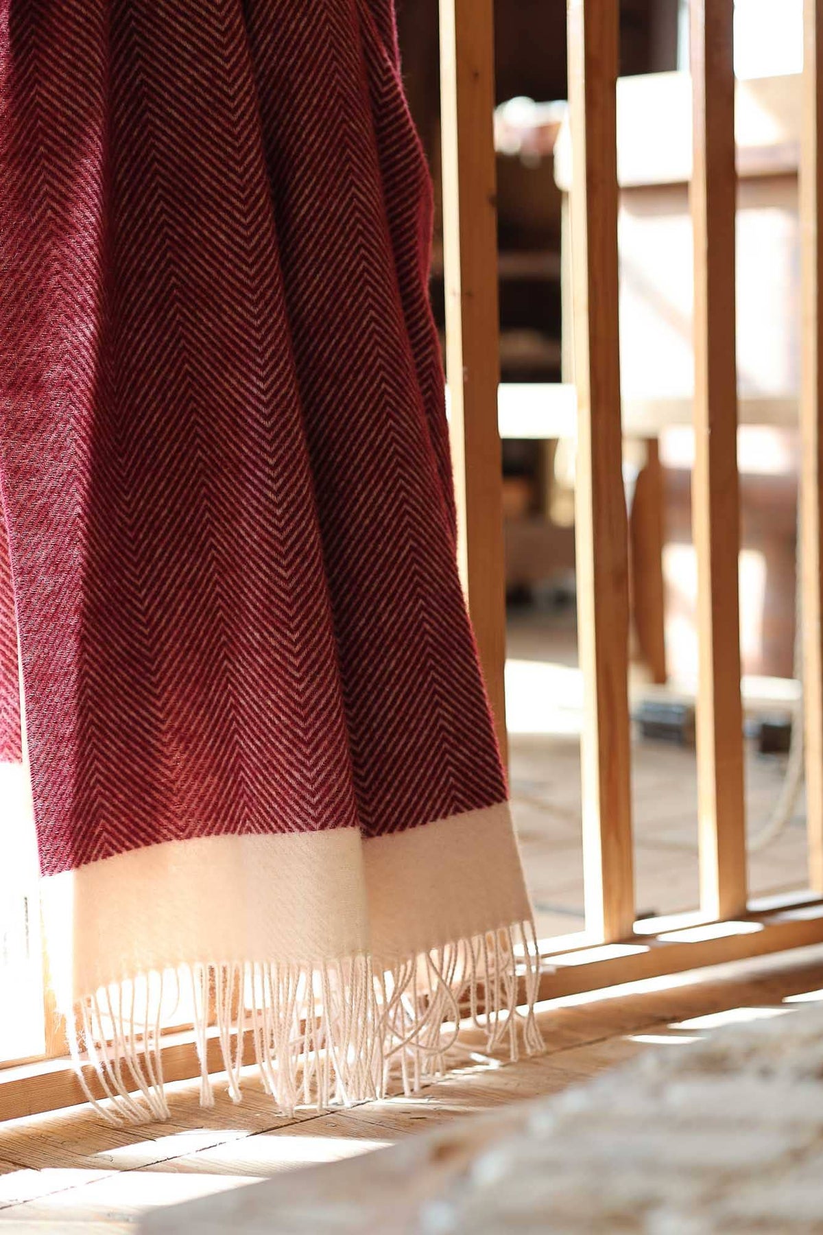 Wool throw blanket FLORENCE - red