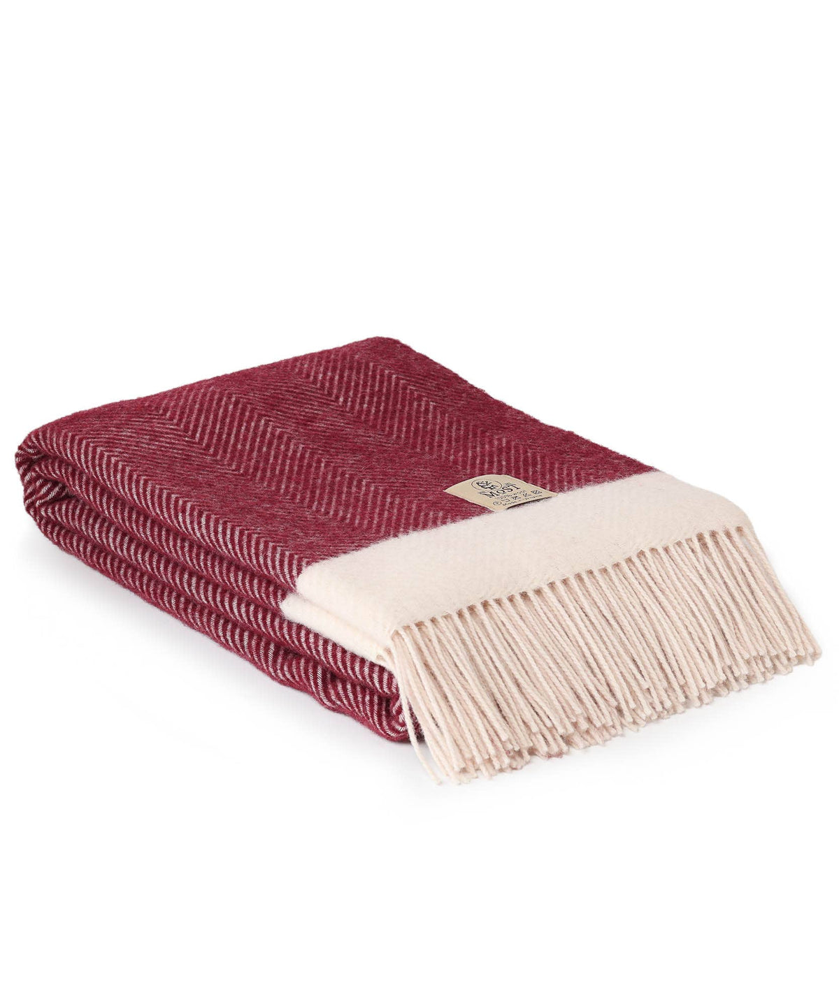 Wool throw blanket FLORENCE - red