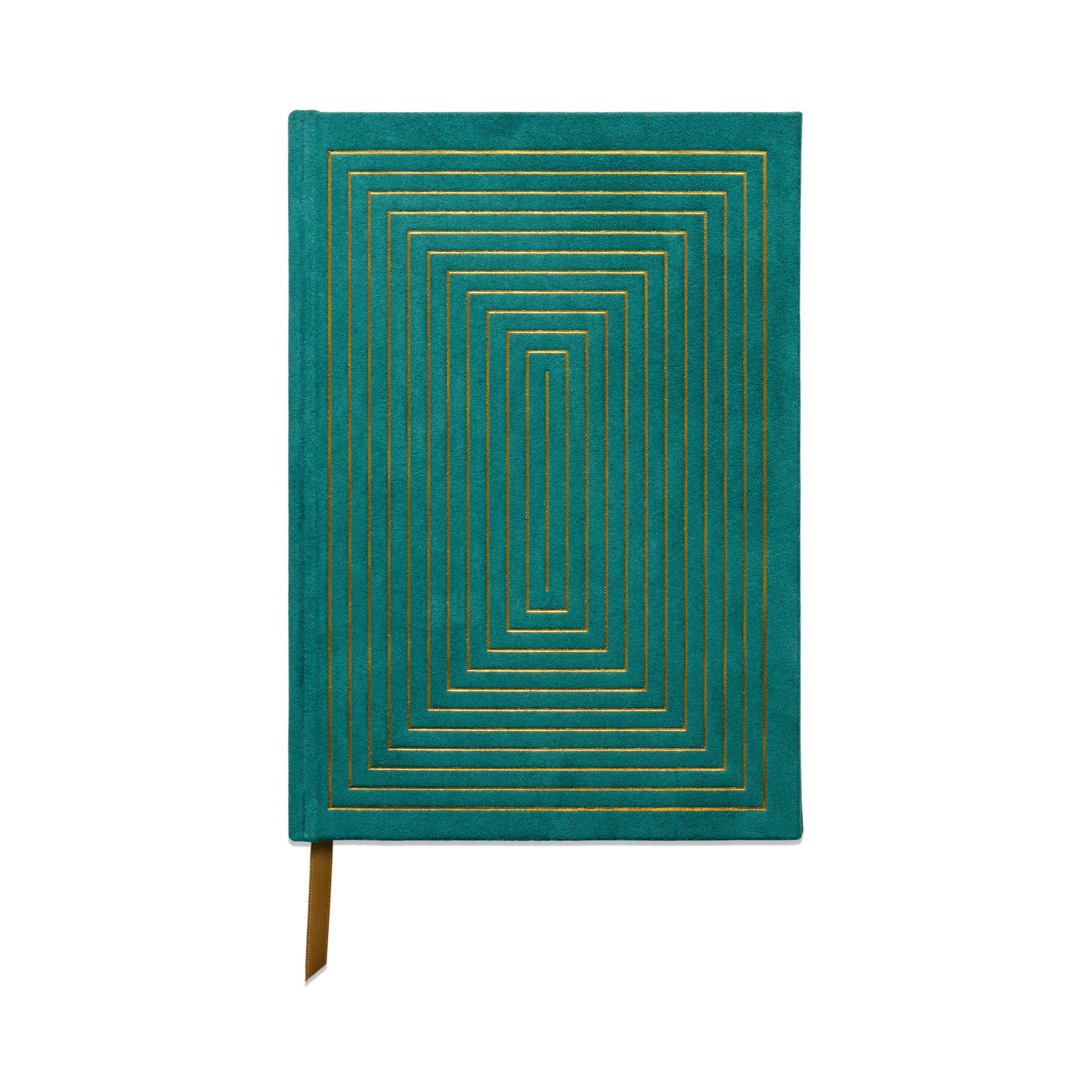 Designworks Ink Suedette Journal - Green - Linear Boxes