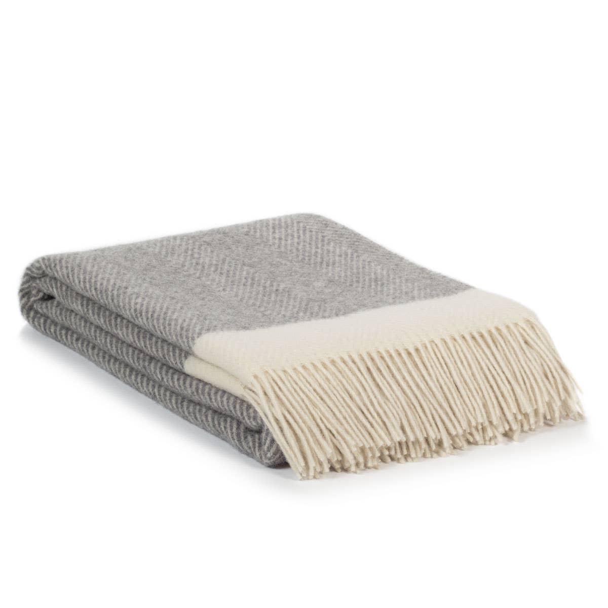 Wool throw blanket FLORENCE - gray