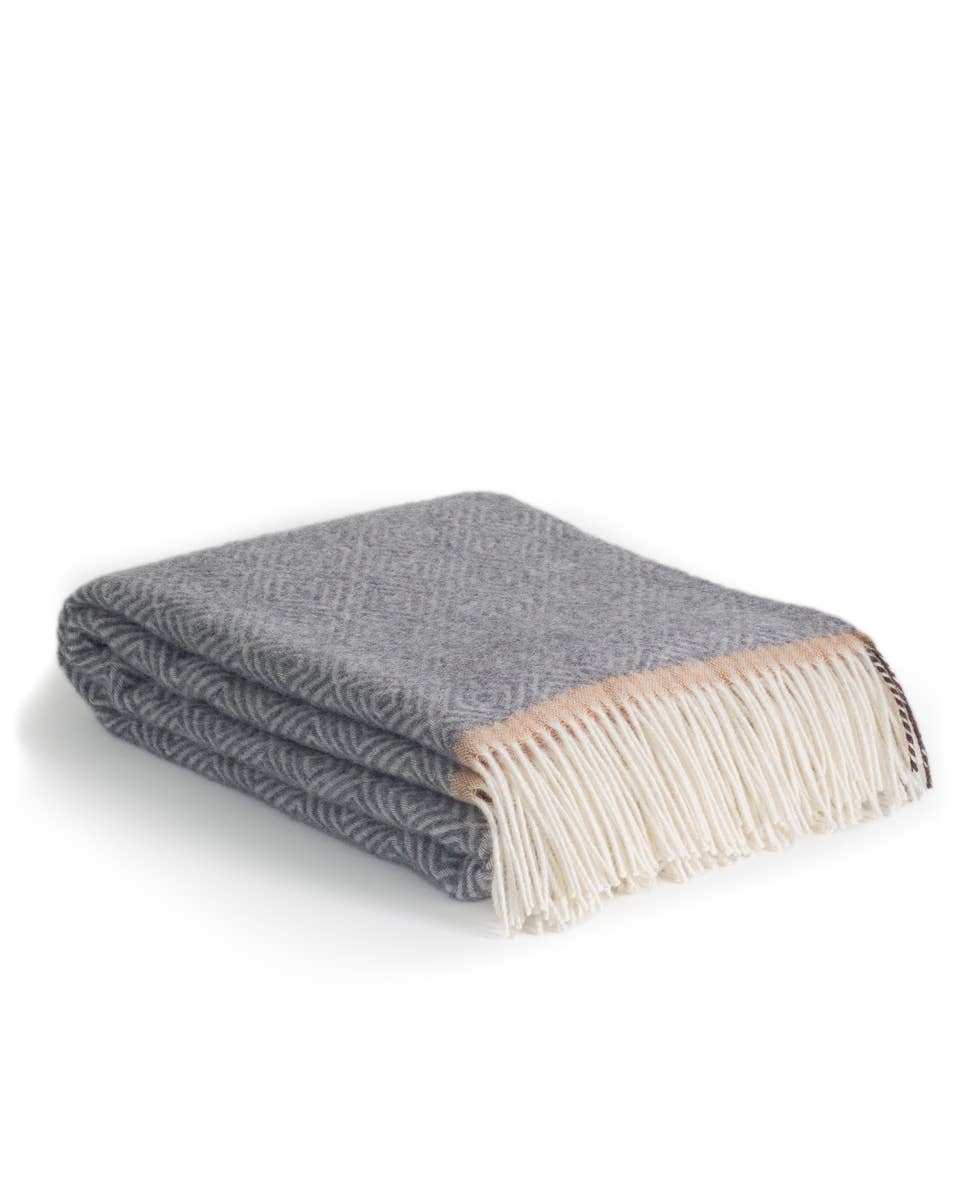 Wool throw blanket VENEZIA Grey