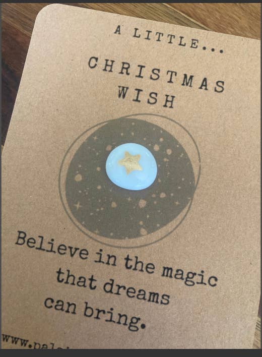 Christmas Wish. Gold star. Charm and card. 