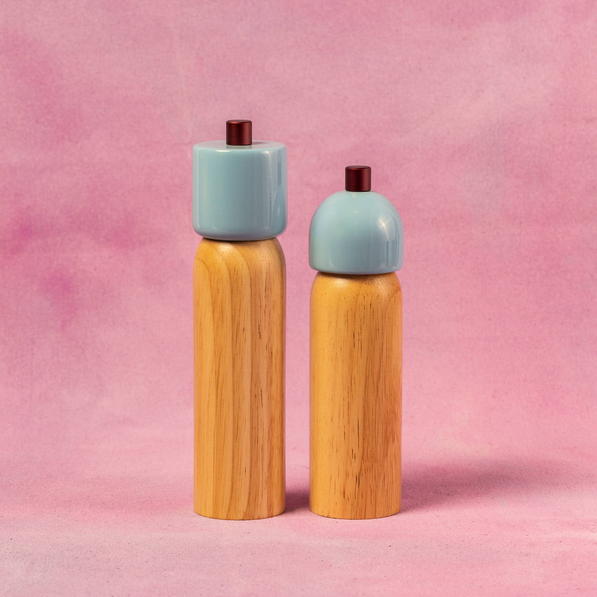 New! Salt & Pepper Grinder - Light Blue & Burgundy: Large