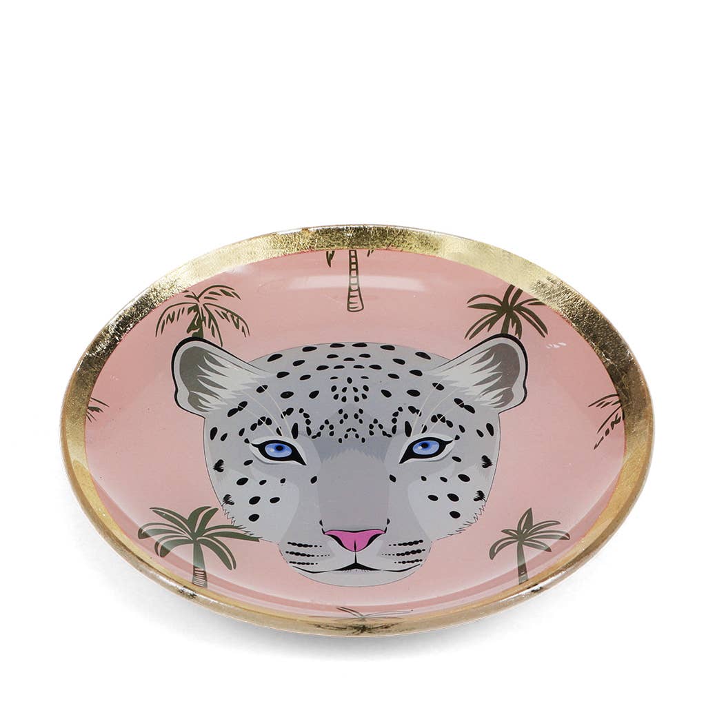 Glass trinket dish - Leopard