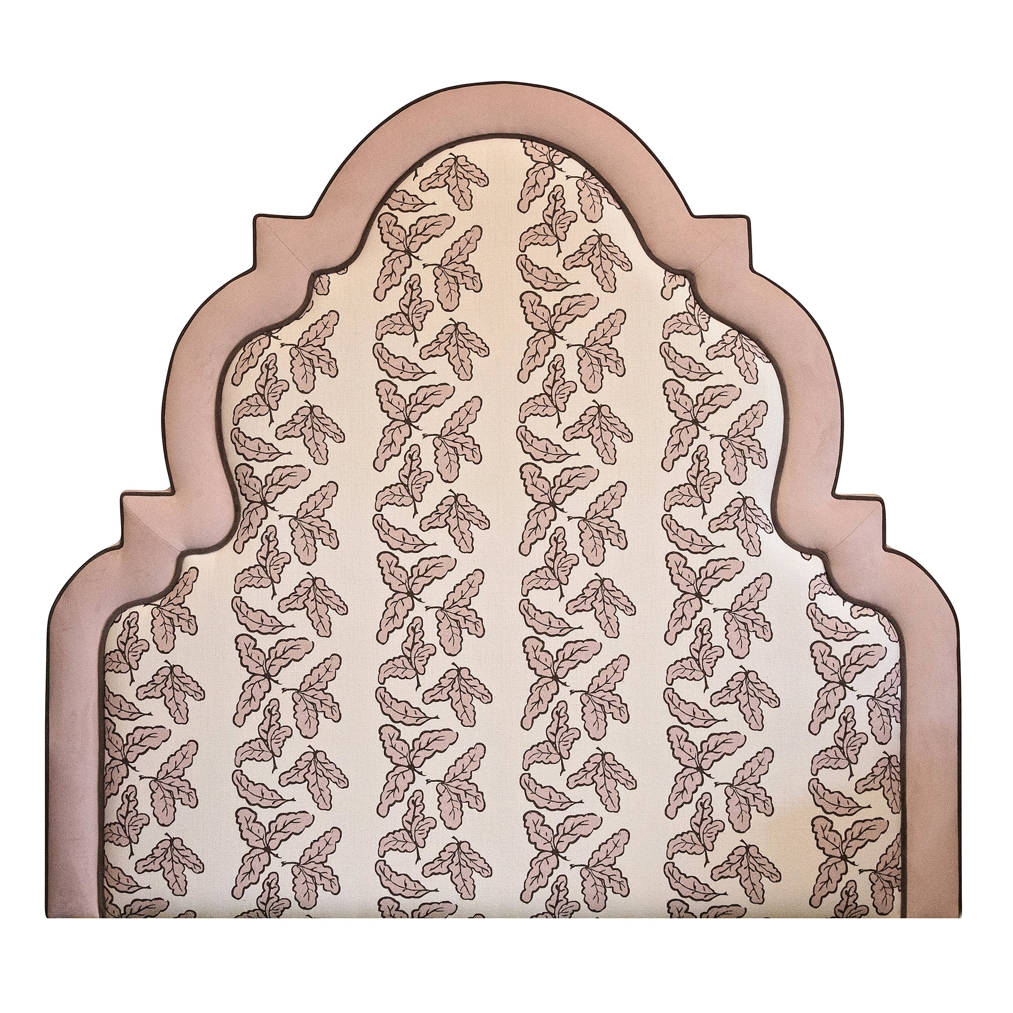 Alice Headboard - Pink Velvet & Pink Oak Leaf - King