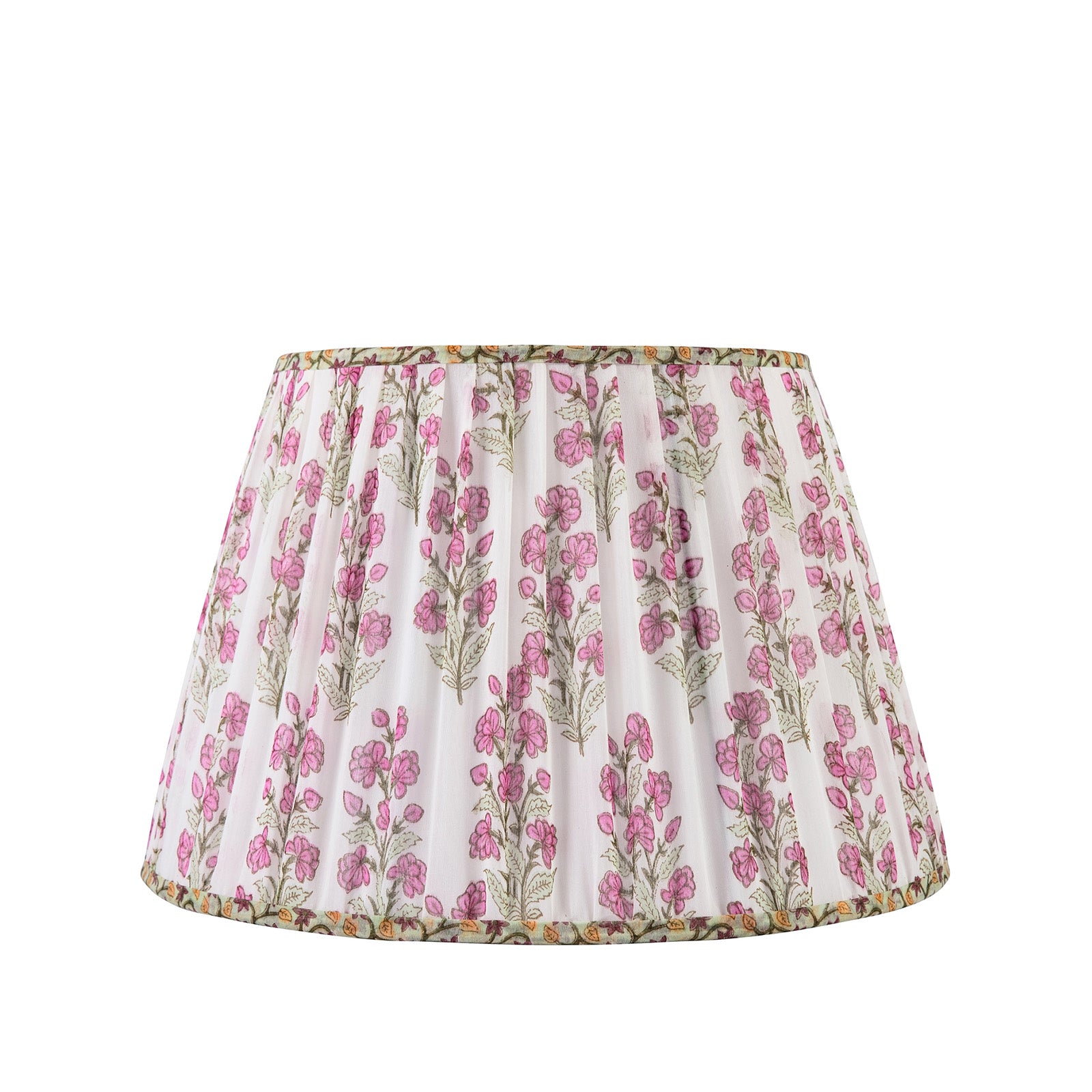 Artisan Sari 16" Gathered Lampshade Pink Flower