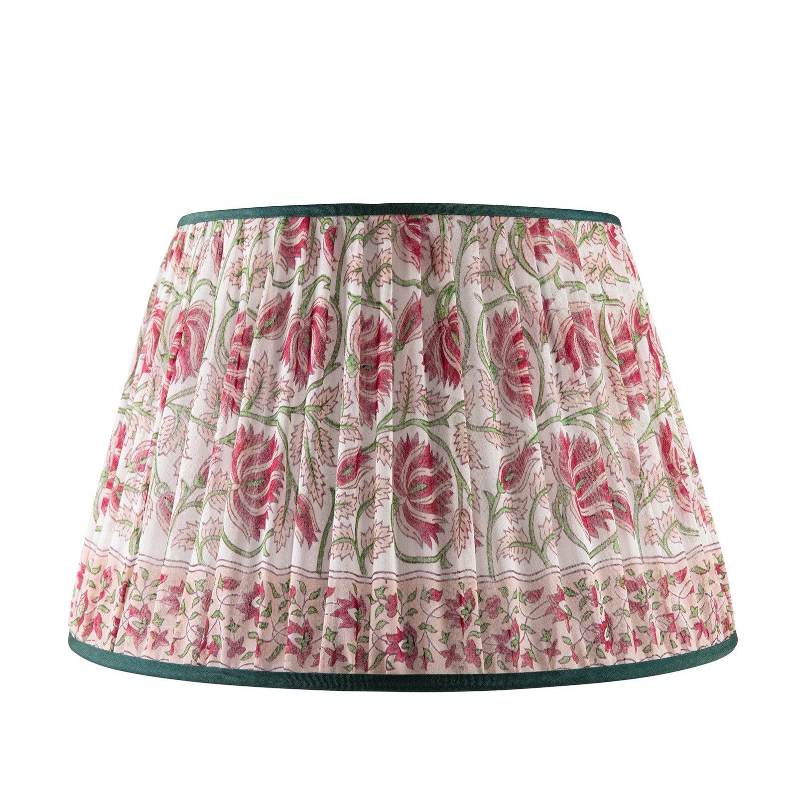 Artisan Sari Gathered Shade 18" & 16"- with green trim