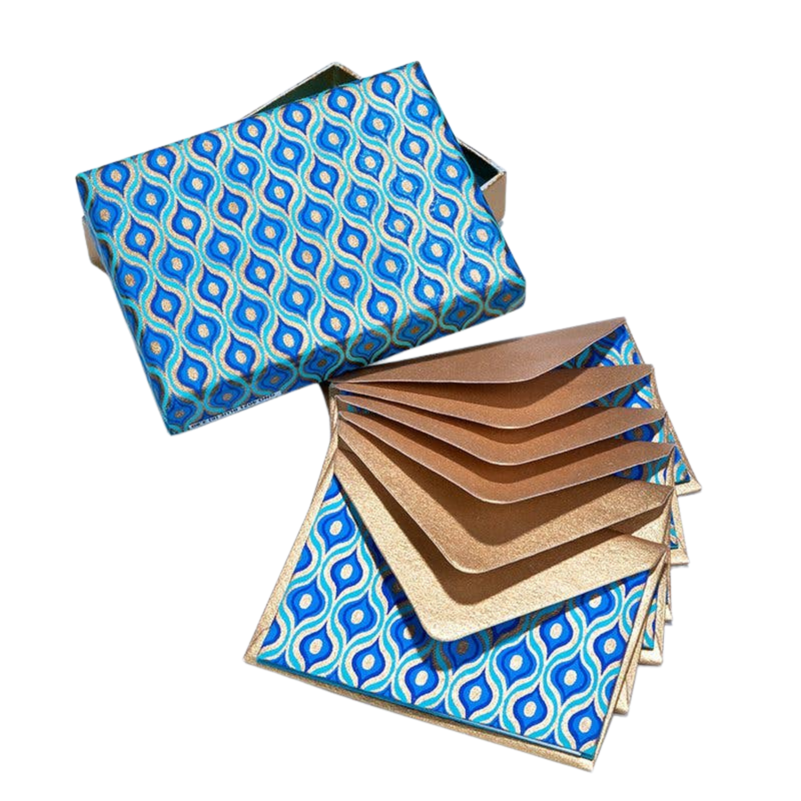 Blue Lotus Eyes Note Card with Decorative Keepsake Box