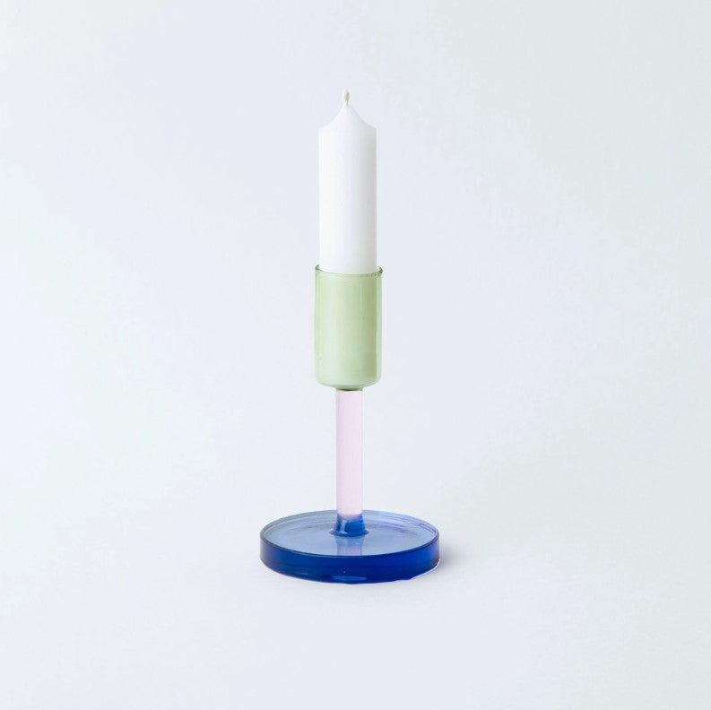 Colorlab glass candlesitcks Green  & Pink