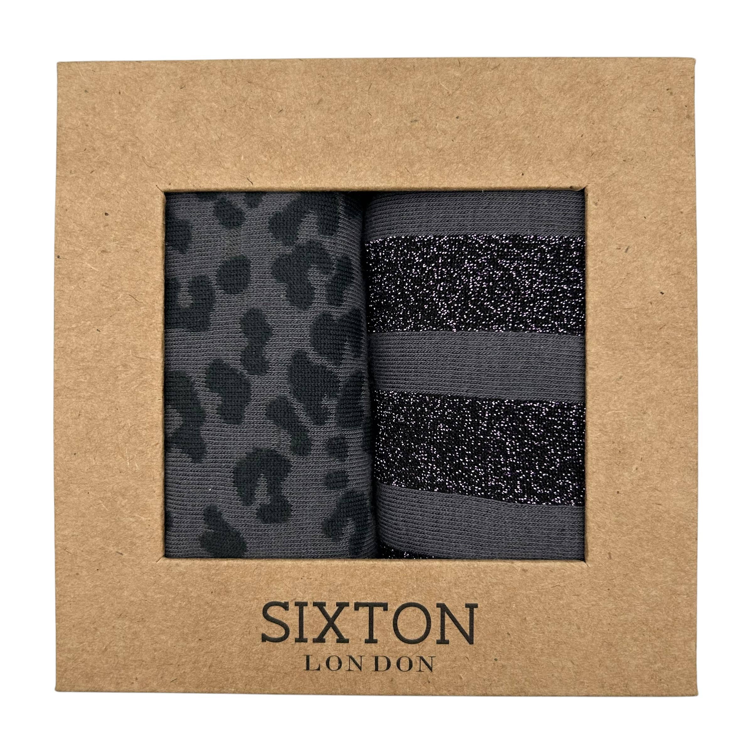 Charcoal Leopard & Berlin sock box duo