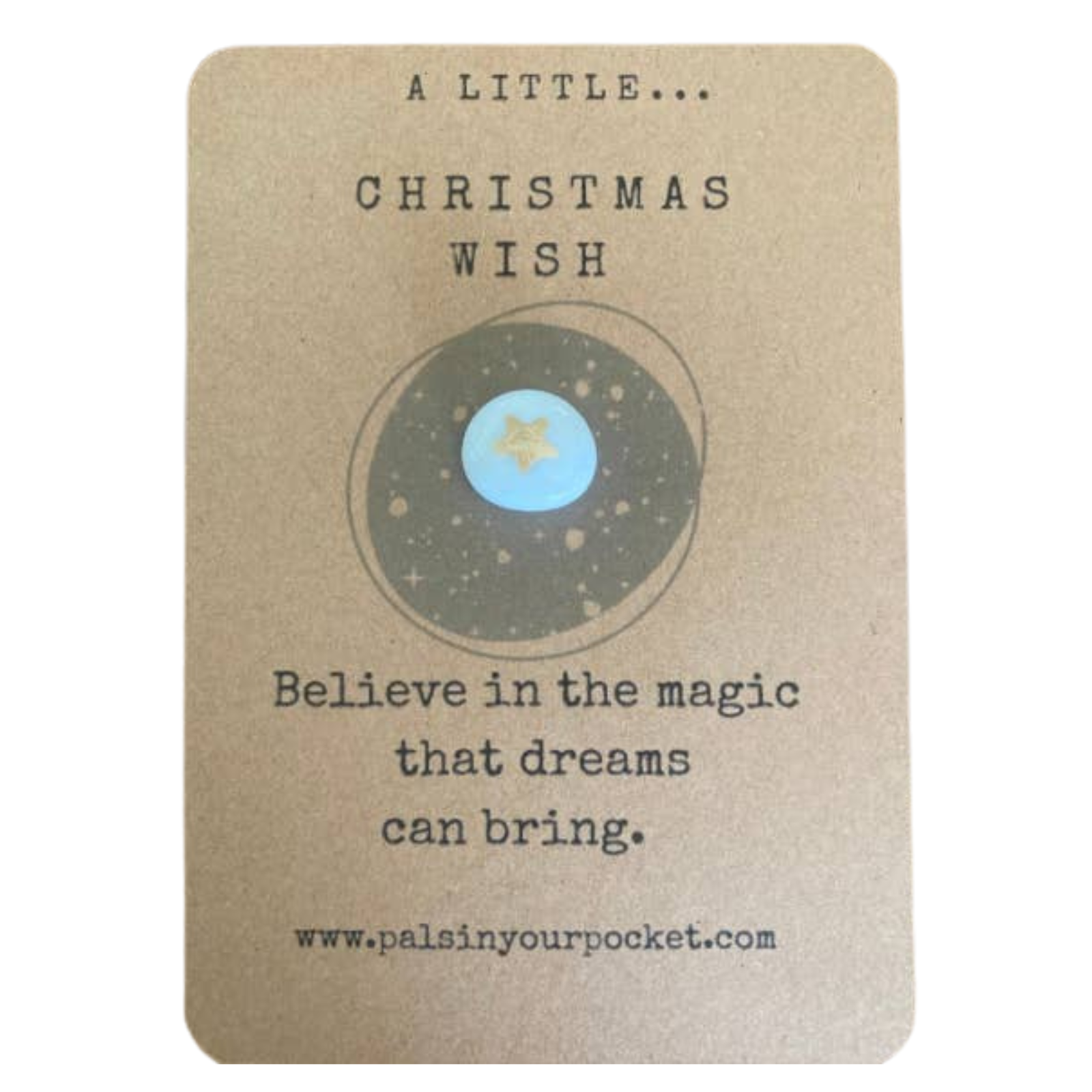 Christmas Wish. Gold star. Charm and card. 