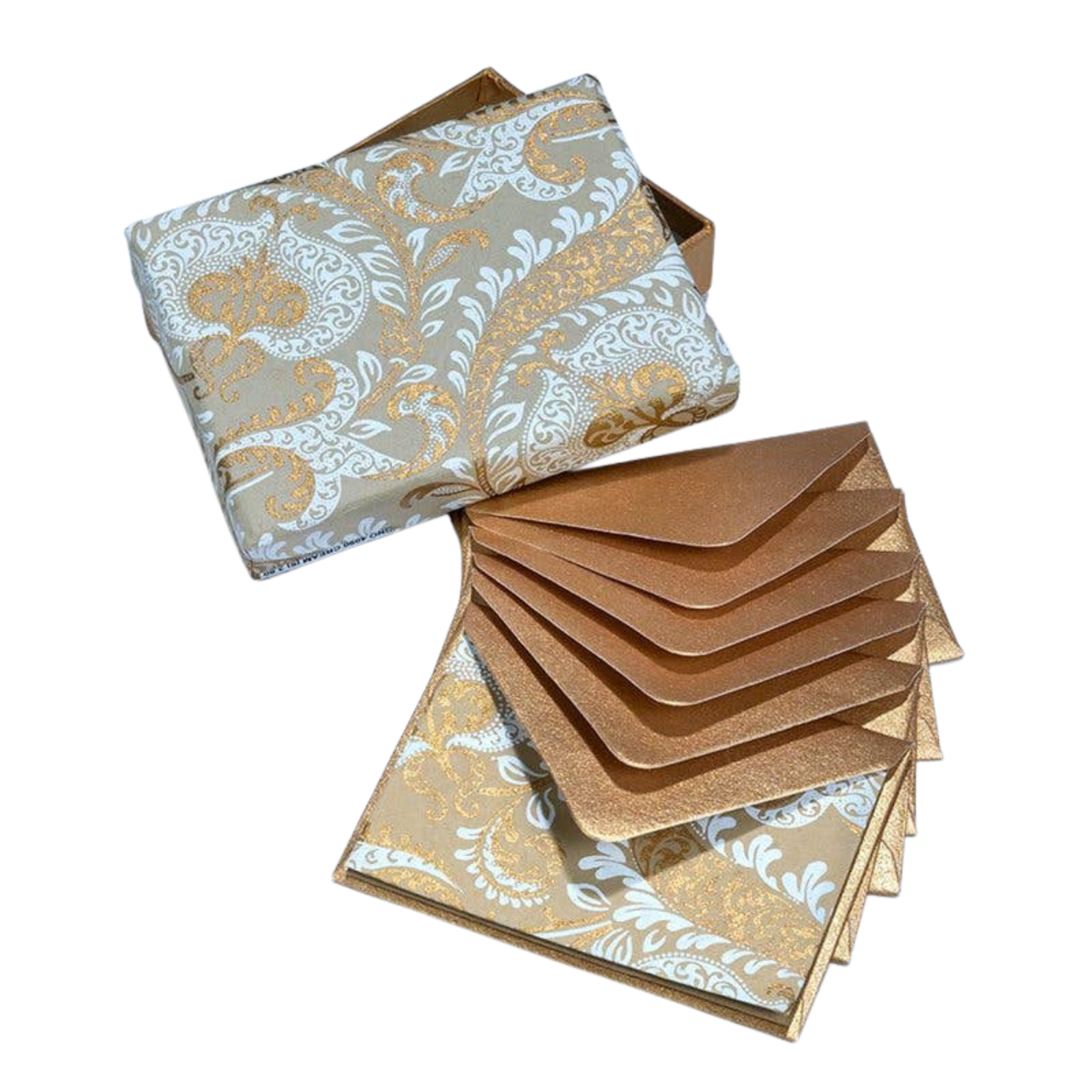Cream/Gold Splendour Note Card in a Keepsake Gift Box