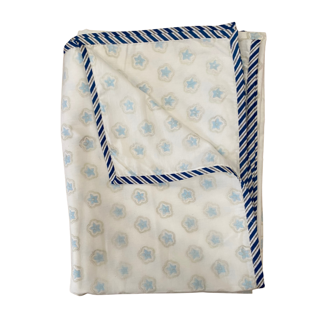 Dohar - Pale Blue Flowers - Single